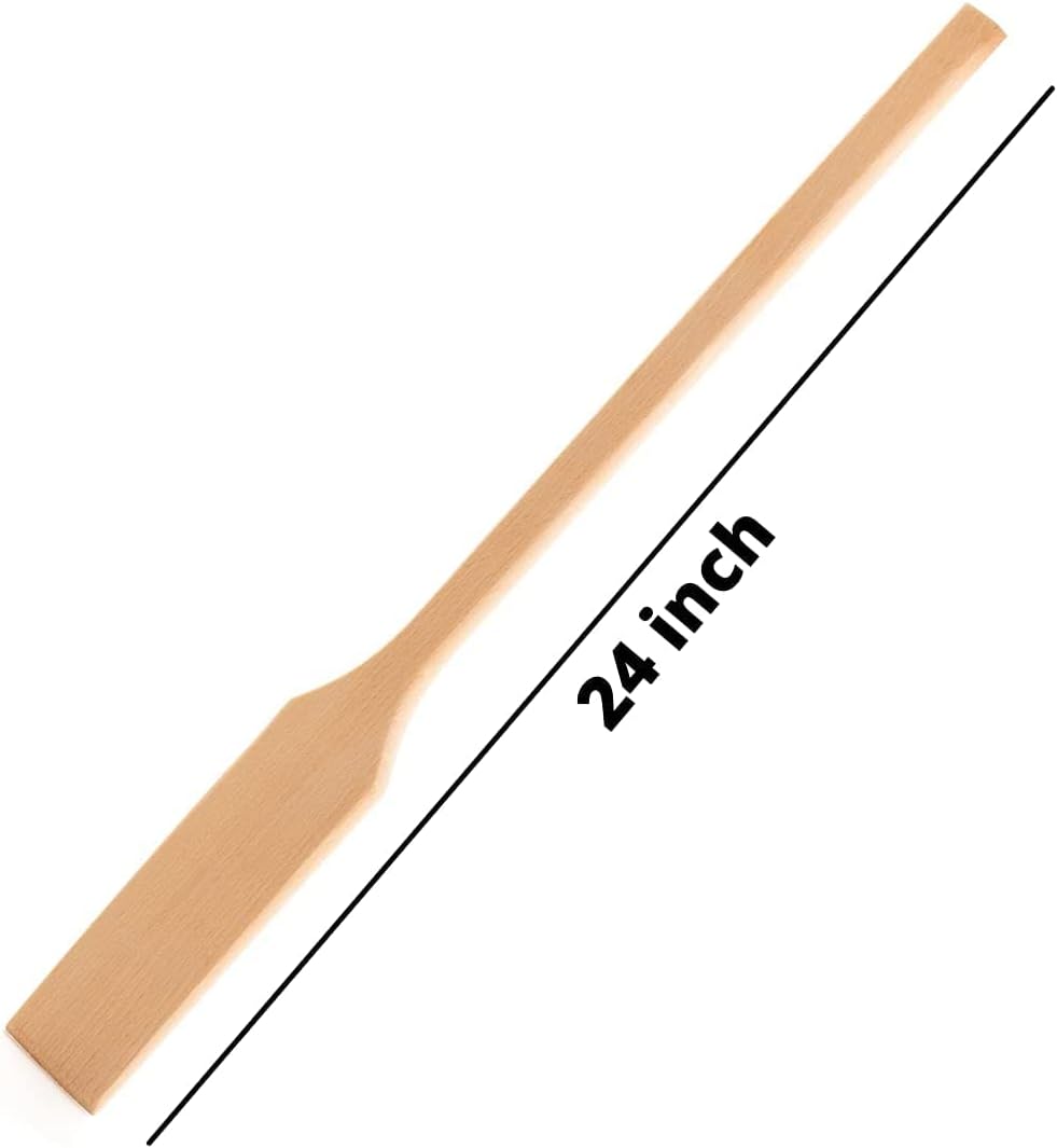 Flat Wooden Spatula for Cooking - 24" Long Wooden Stirring Paddle for Cooking, Mixing, Brewing in Big Stock Pots, Hand-Held Beech Wood Pot Stirrer Wooden Spoon for Kitchen
