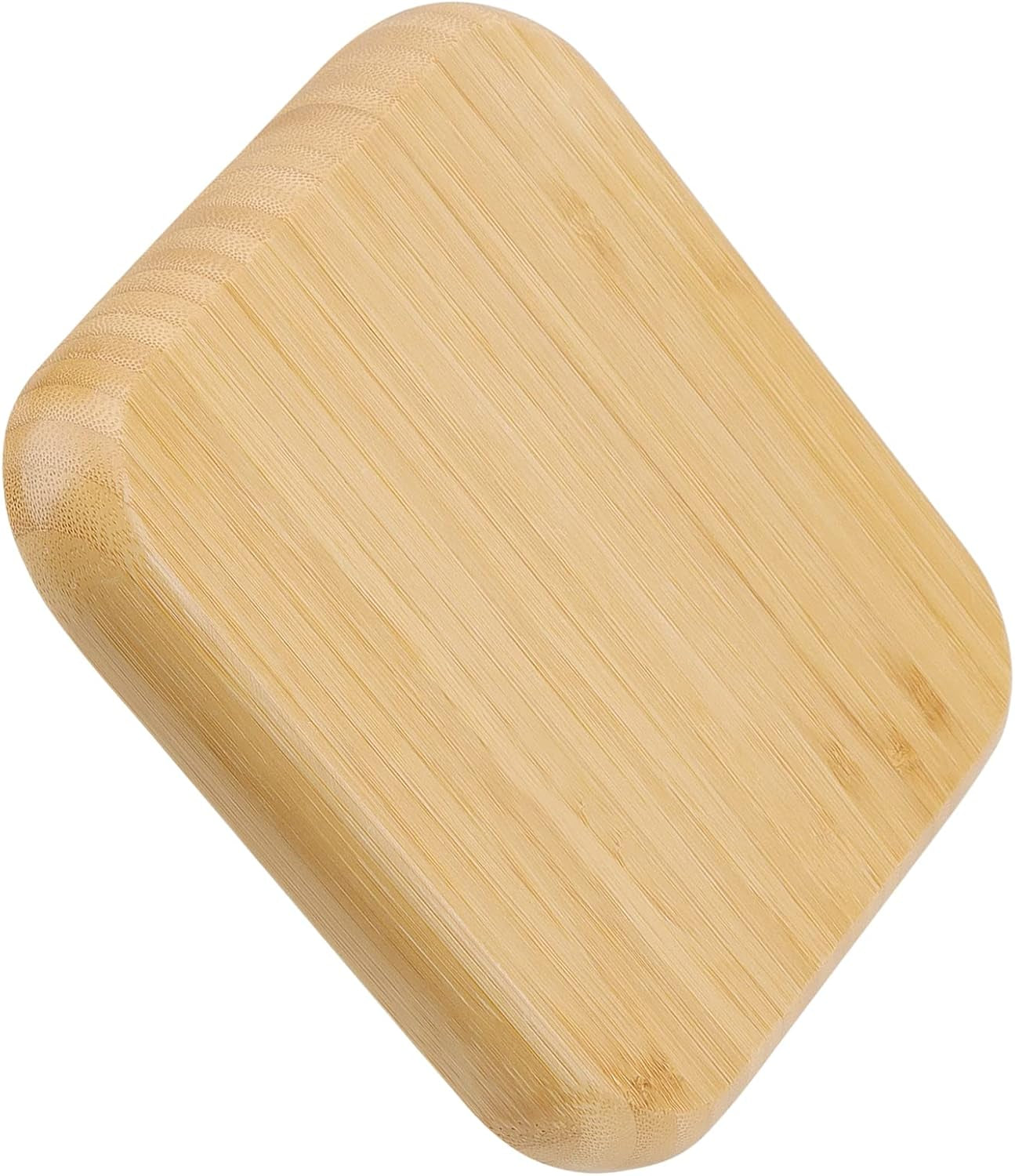 JOIKIT 3 Pack 8 Inch Bamboo Platter, Fine Polished Sqaure Wood Dinner Plates Bamboo Serving Tray for Holding Fruit, Bread, Cheese, Nut, Coffee, Tea, Plant Saucer