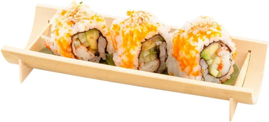 Restaurantware 6 Inch X 2.25 Inch Bamboo Canoe Dishes, 100 Large Bamboo Serving Boats - Heat Resistant, Disposable, Natural Bamboo Sushi Canoe Plates, for Parties or Catering - Restaurantware