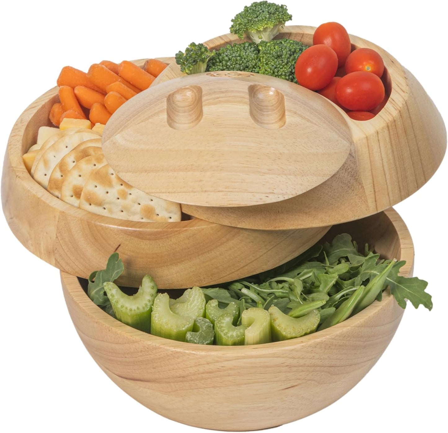 All-Natural Serving Container, Tiered Tray, Charcuterie Sphere, Bamboo