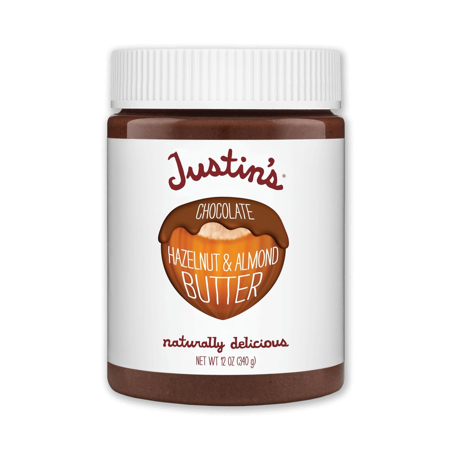 Justin'S Chocolate Hazelnut and Almond Butter, Organic Cocoa, No Stir, Gluten-Free, Responsibly Sourced, 16 Ounce (Pack of 1)