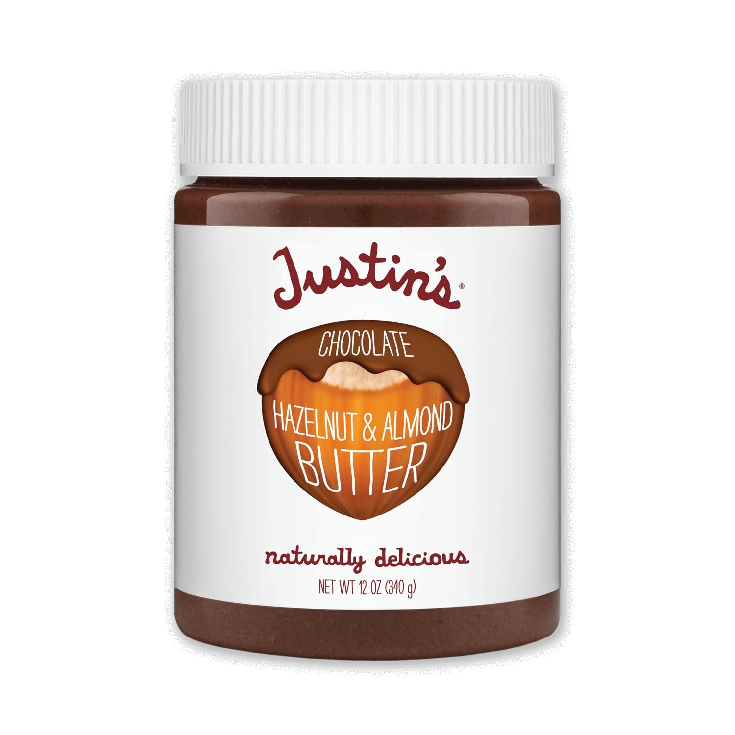 Justin'S Chocolate Hazelnut and Almond Butter, Organic Cocoa, No Stir, Gluten-Free, Responsibly Sourced, 16 Ounce (Pack of 1)