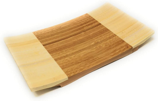Sashimi Sushi Bamboo Curve Serving Geta Plate - Japanese Style Tableware Bamboo Sushi Board Cutting Tray (L9 X W5.9)