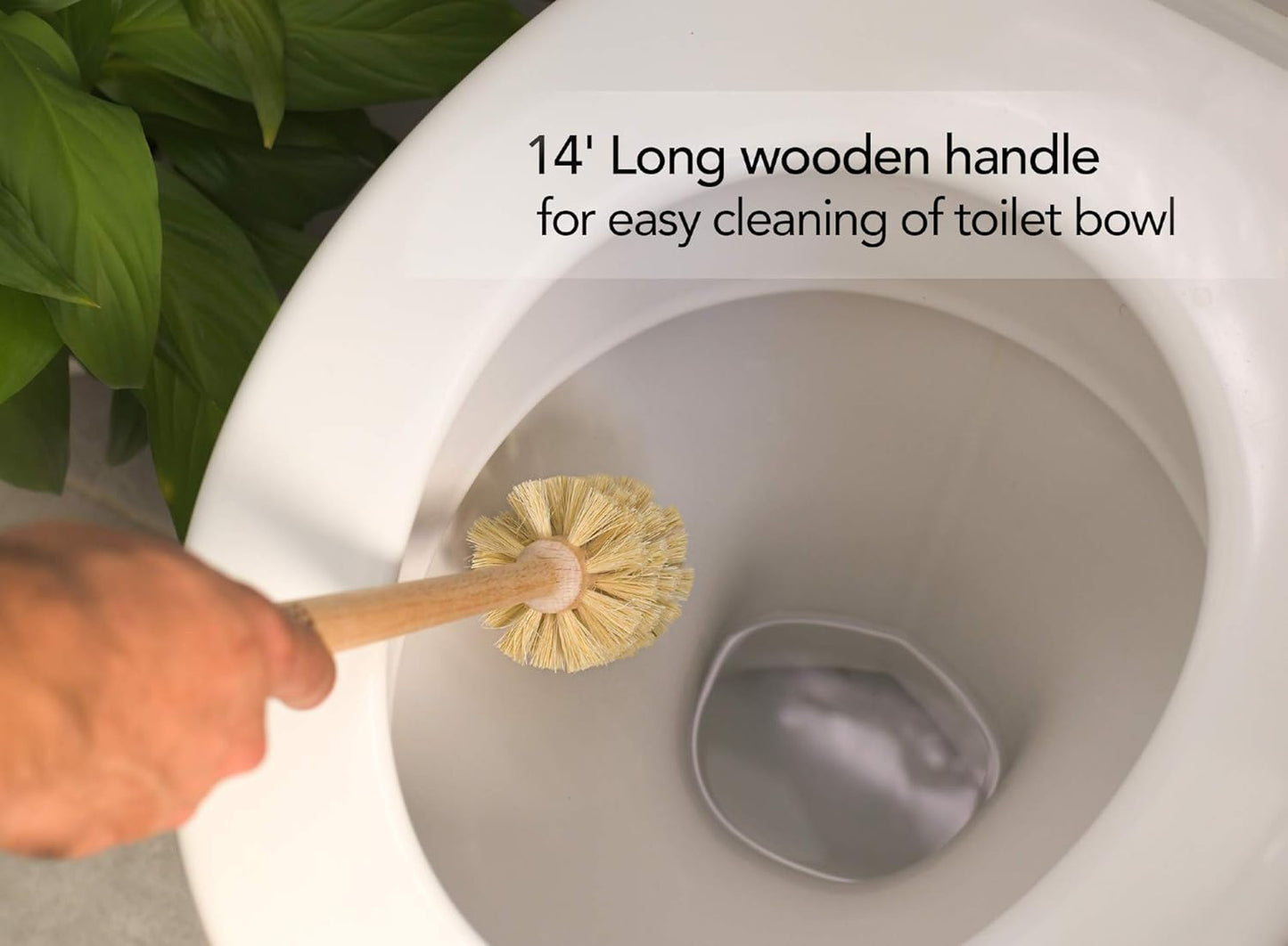 ECOLULU Eco Friendly Toilet Brush, 2 Pack Wood Toilet Brush Made of Beechwood, Strong Hemp Bristles with 360° Cleaning Power, Biodegradable Zero Waste Eco Friendly Products