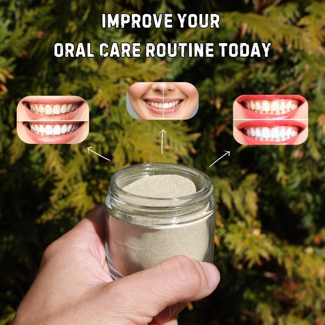 Remineralizing Tooth Powder - Natural & Fluoride-Free | Strengthens Enamel, Whitens Teeth, Freshens Breath | Egg Shell Powder, Bentonite Clay & Baking Soda | 2oz
