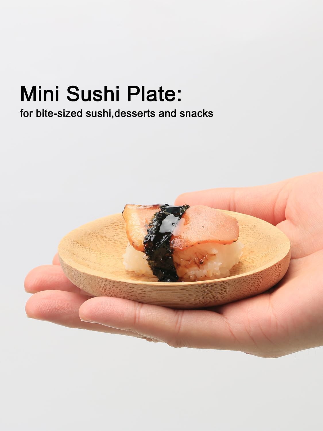 Mini Serving Dishes, Bamboo Small Appetizer Plates for Desserts/Charcuterie/Snacks, Dipping Sauce Bowls Set for Condiments/Spice/Tomato Sauce, Mini Sushi Plates, 1 Oz 6 Pcs