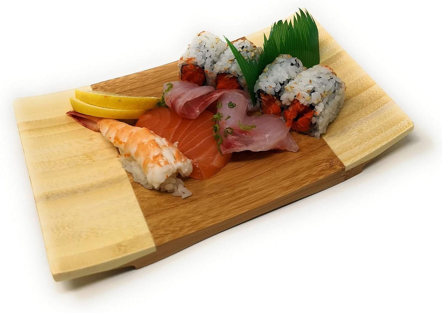 Sashimi Sushi Bamboo Curve Serving Geta Plate - Japanese Style Tableware Bamboo Sushi Board Cutting Tray (L9 X W5.9)