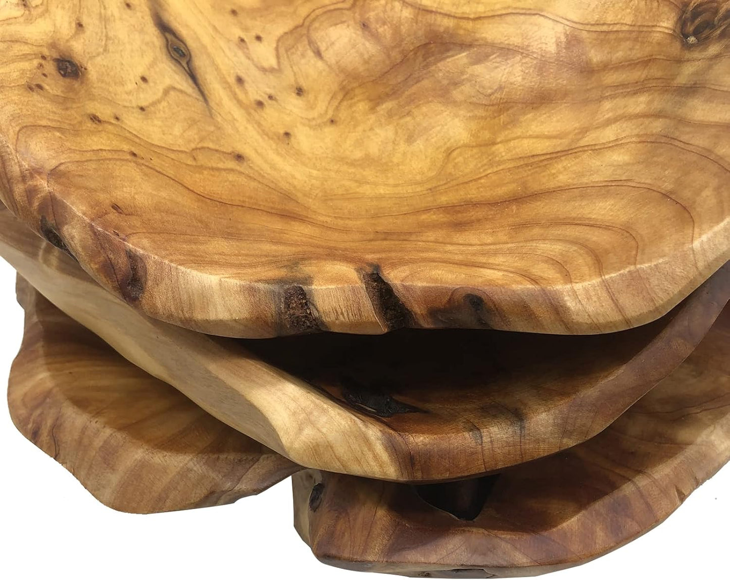 Wooden Bowl(10-12In),Handmade Natural Root Carving Bowl Fruit Salad Bowl