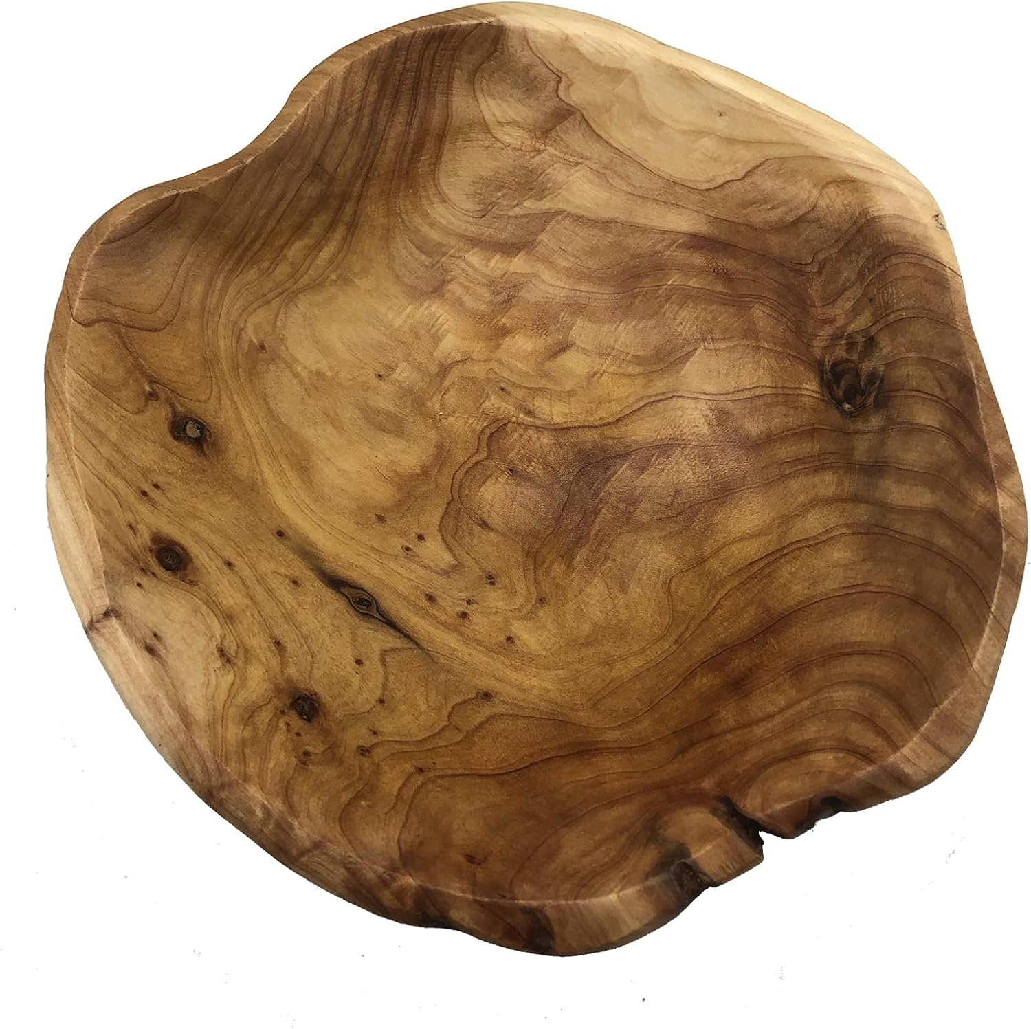 Wooden Bowl(10-12In),Handmade Natural Root Carving Bowl Fruit Salad Bowl