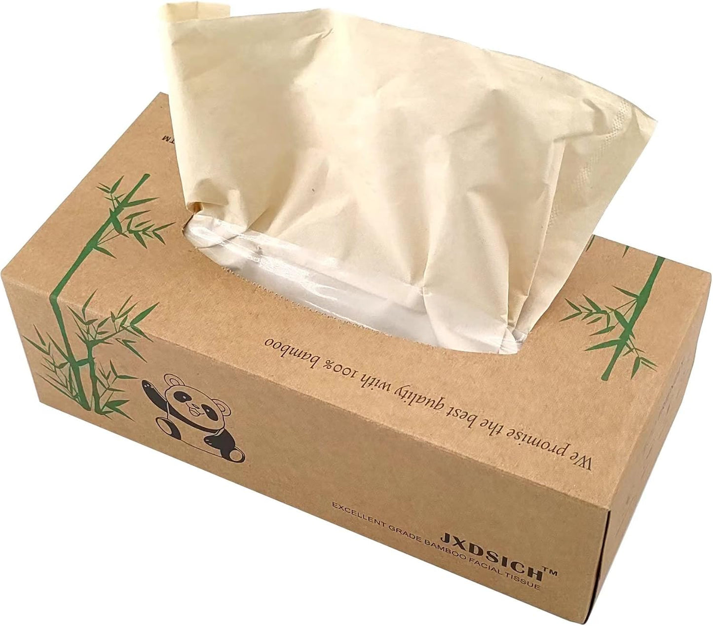 Bamboo Facial Tissues,soft nature bamboo facial tissue,100% virgin bamboo,Bulk carton of 8 boxes (100 Tissues per boxes,800 Tissues Total) | kraft paper Box, 3 Ply tissues