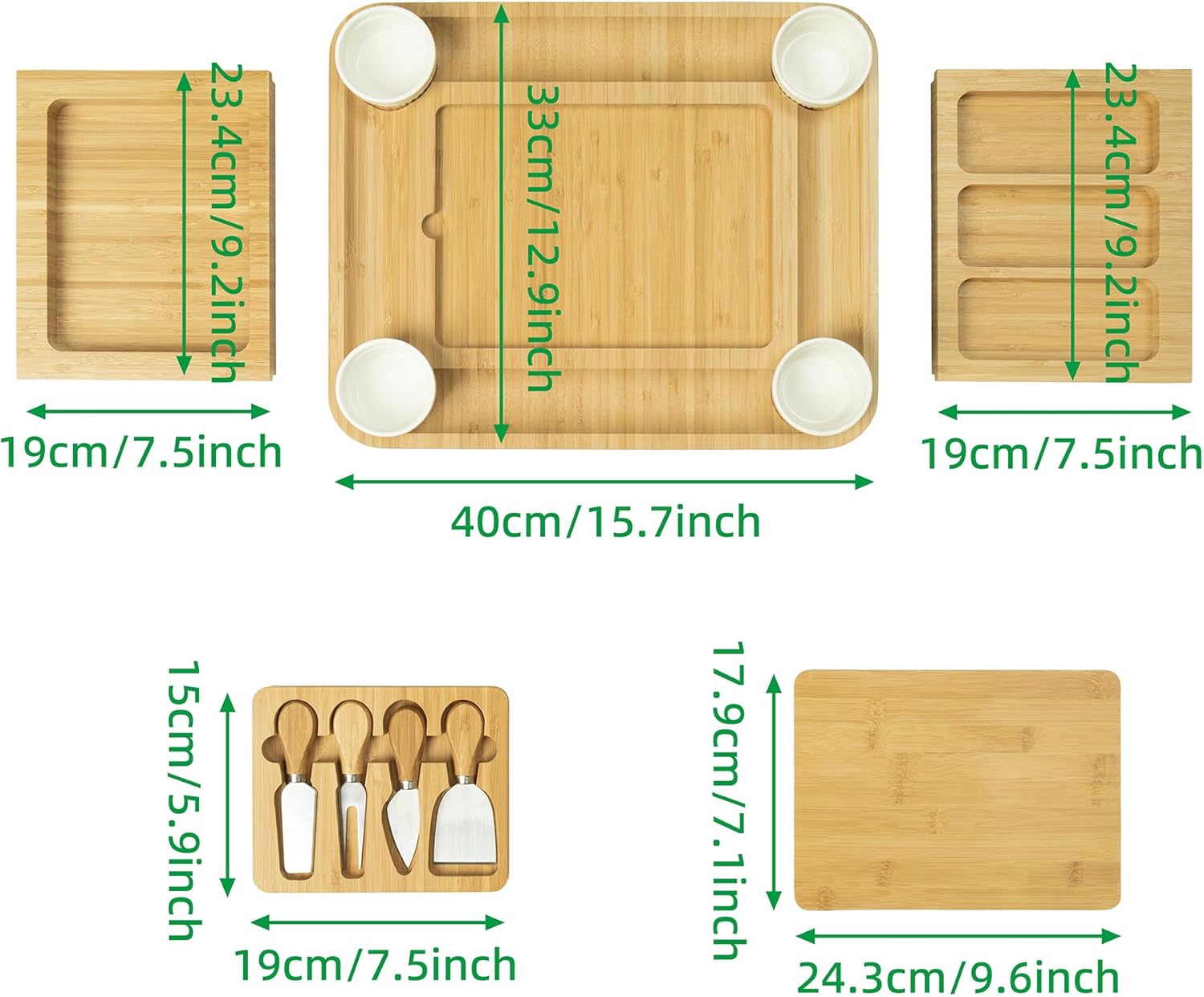 Charcuterie Boards Set Bamboo Cheese Board Unique Mothers Day Gifts for Mom House Warming New Home, Wedding Gifts for Couple, Bridal Shower Gift