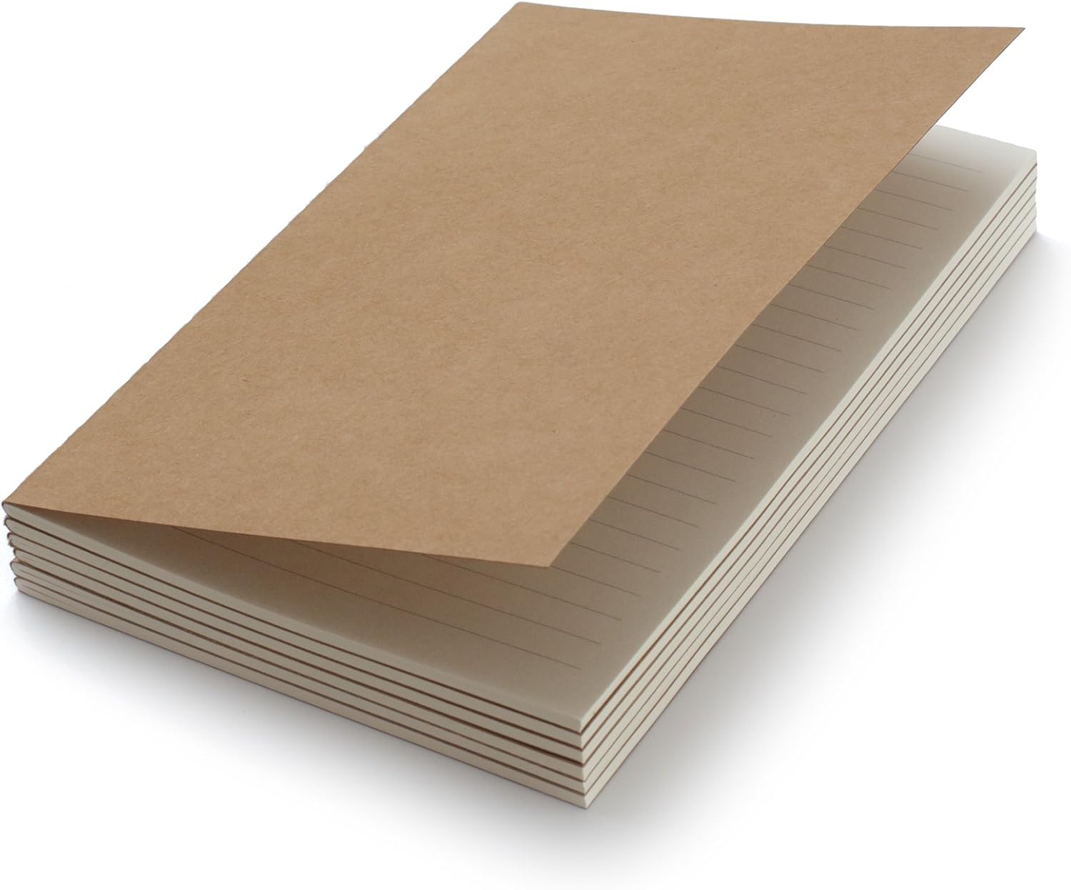 Travel Journal Set with 6 Notebook Journals for Travelers - Kraft Brown Soft Cover - 5.5” X 8.25” - 60 Blank Pages/ 30 Sheets