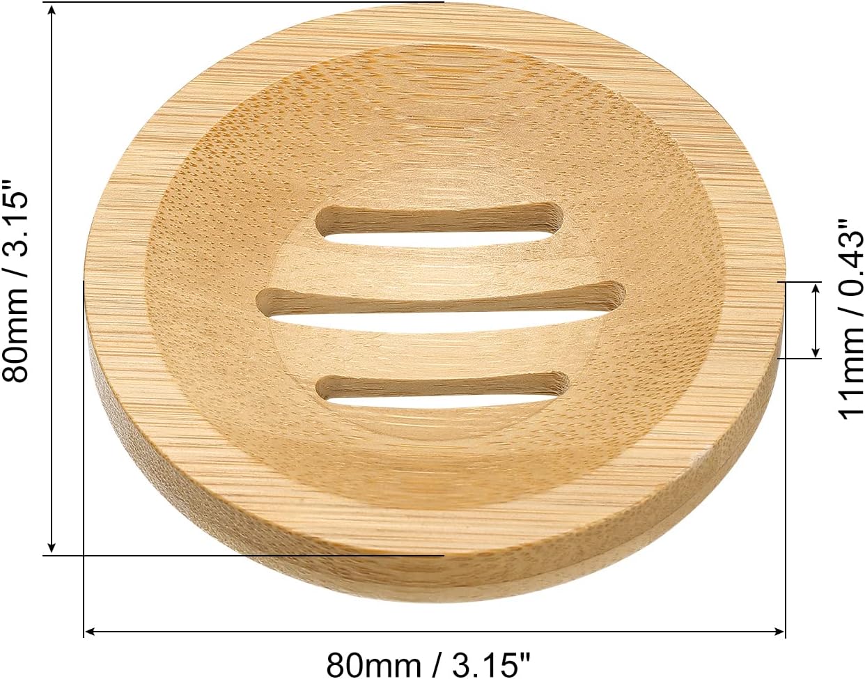 uxcell Wooden Soap Dish, 2Pack Natural Bamboo Soap Saver Tray Self Draining Soap Holder for Bathroom, Bathtub, Kitchen Sink