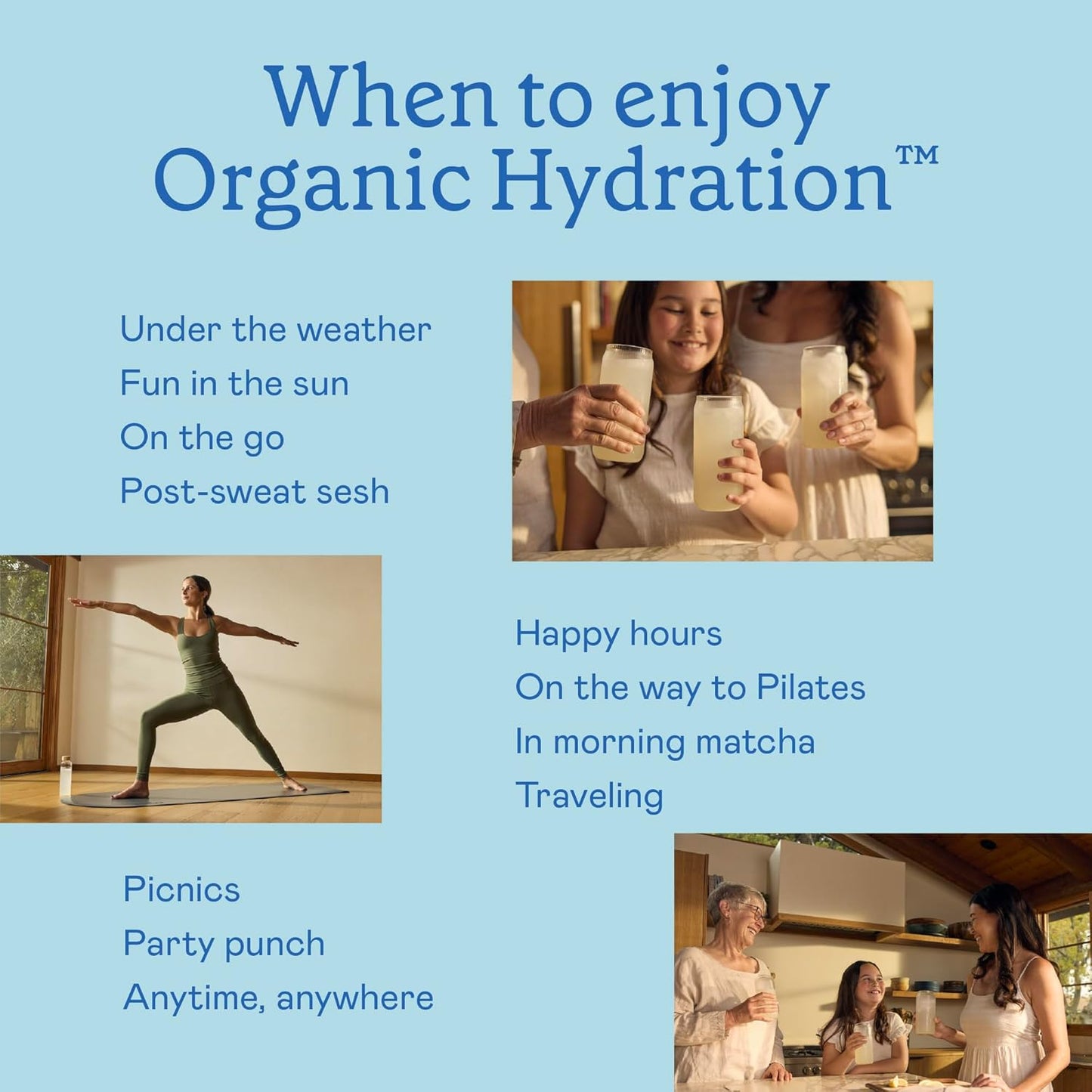 GOODONYA Organic Hydration Electrolyte Drink Mix, Certified Organic Hydration Powder, Non-Gmo, Biochecked Glyphosate Free, Low Sugar, Lemonade Flavor, No Artificial Flavors, 20 Servings