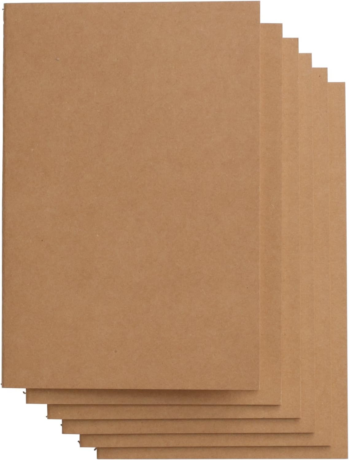 Travel Journal Set with 6 Notebook Journals for Travelers - Kraft Brown Soft Cover - 5.5” X 8.25” - 60 Blank Pages/ 30 Sheets