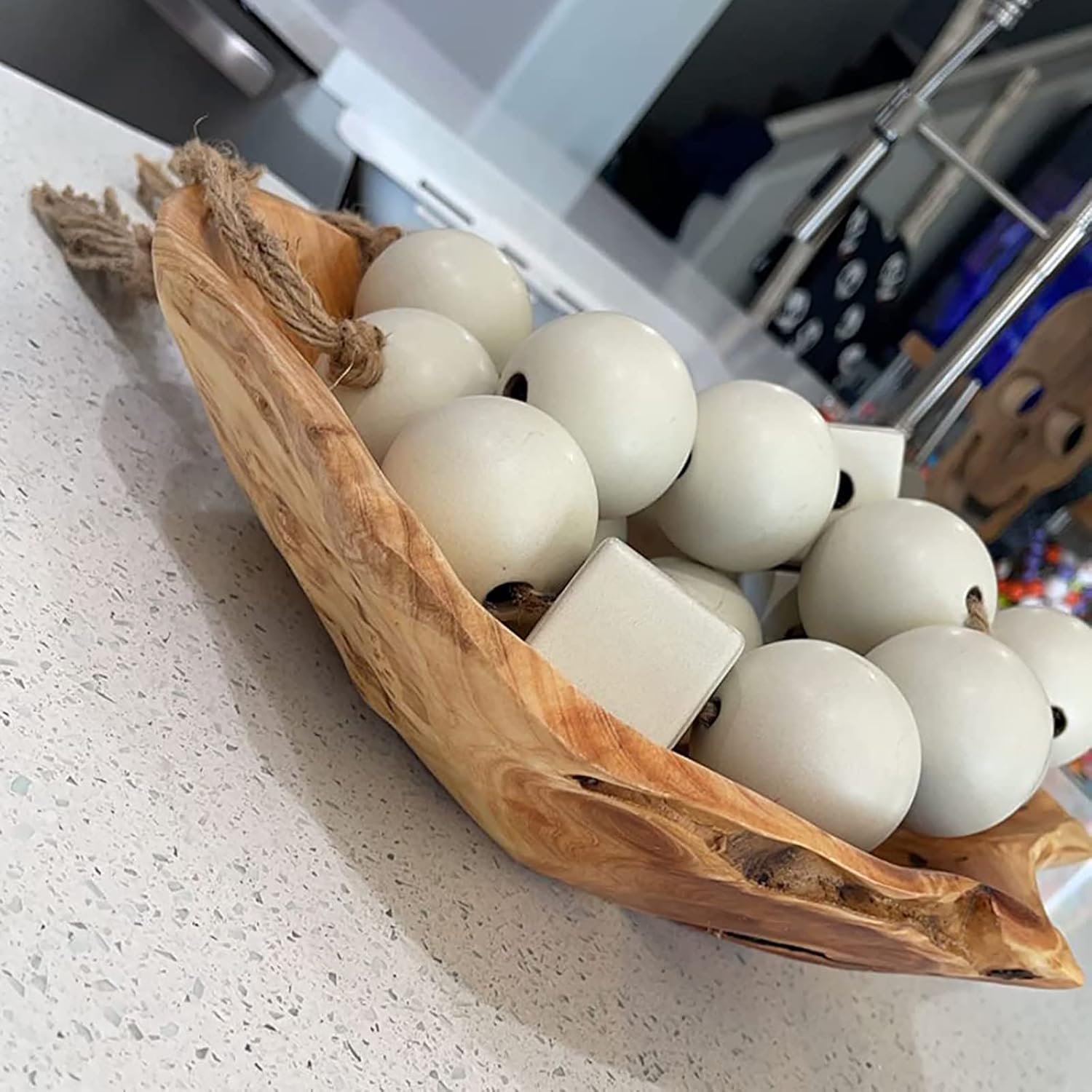 Wooden Bowl(10-12In),Handmade Natural Root Carving Bowl Fruit Salad Bowl