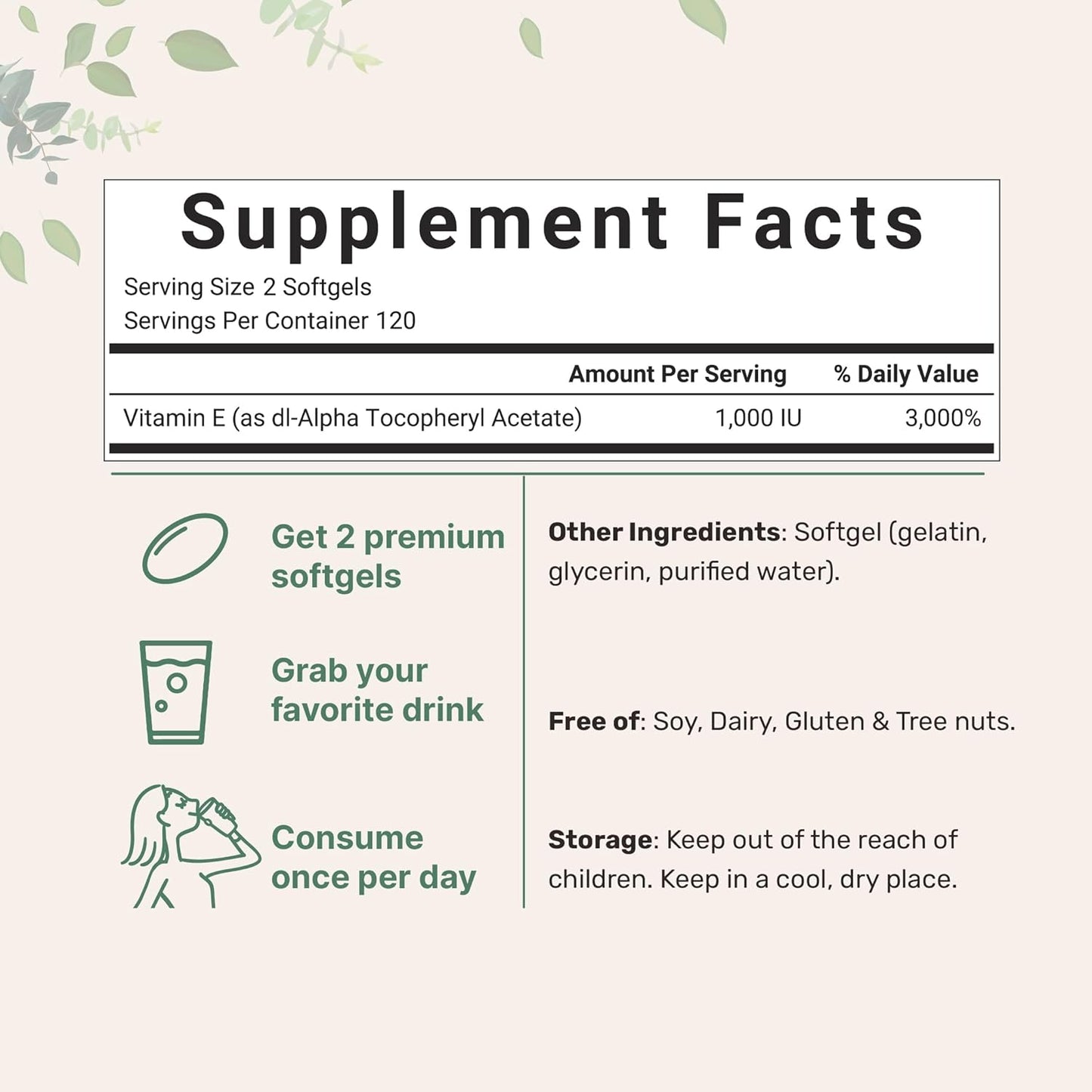 Micro Ingredients Vitamin E 1000 IU, 240 Softgels | Pure Vitamin E Oil Pills | Antioxidant Supplements for Skin, Face, & Immune Health | Non-GMO, Gluten Free