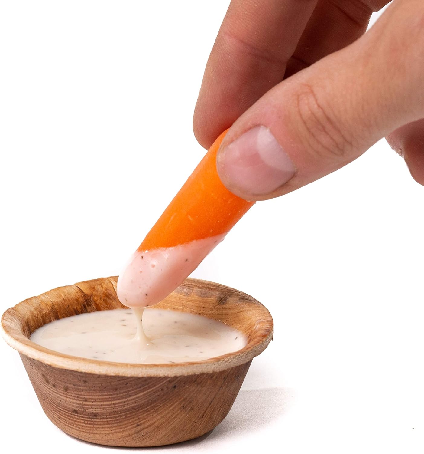 Mini Palm Leaf Dip Bowls - 2.5 Inch 100 Pack Sauce Cups - Same as Small Bamboo Bowls for Sauces - Eco Friendly, Disposable, Compostable and Biodegradable - Mini 1.5 oz Ramekins