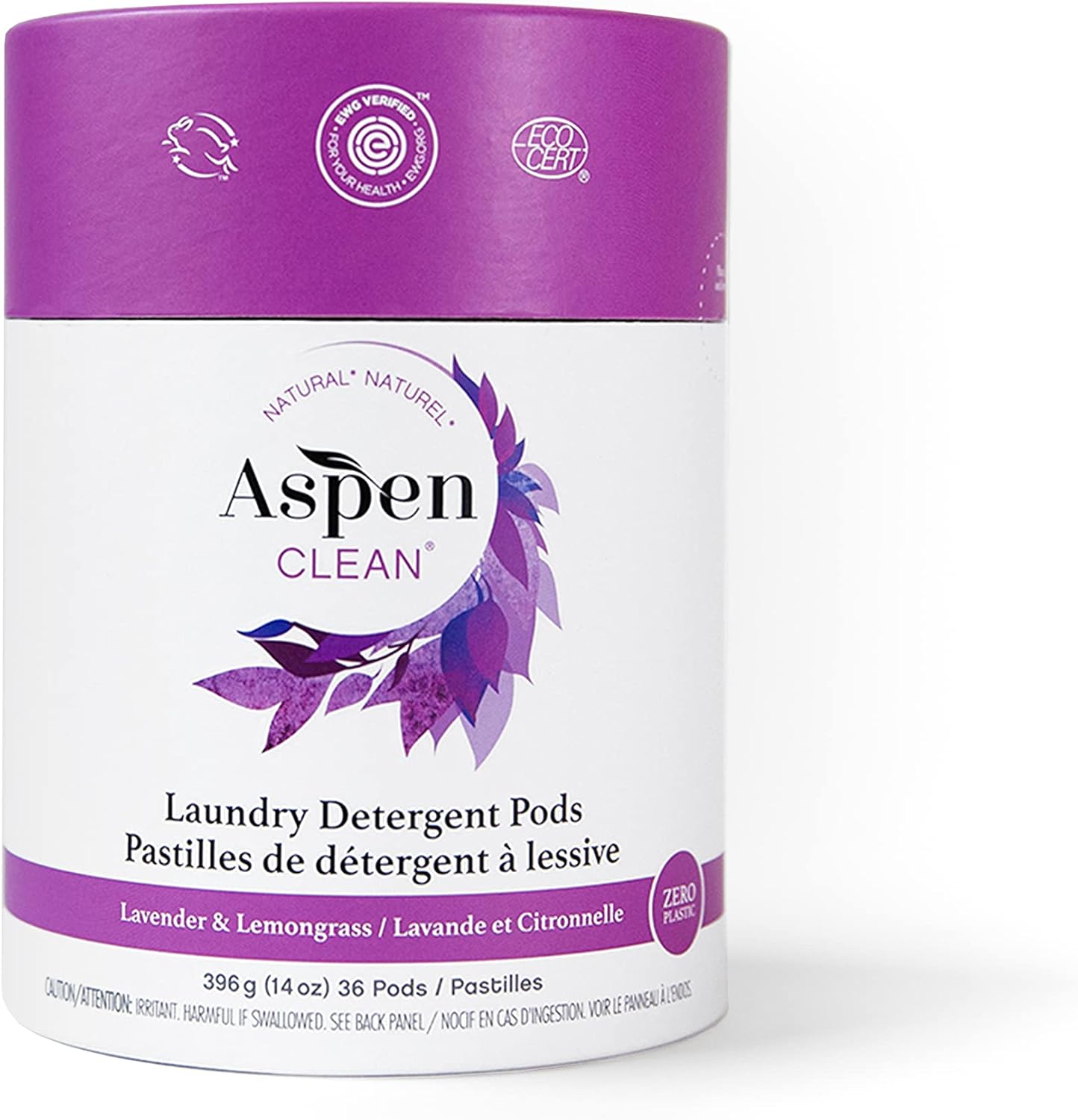 Unscented Laundry Pods by Aspenclean, New and Improved Packaging, Zero Plastic, EWG Verified™, Vegan, Non-Bio, Hypoallergenic Natural Laundry Detergent - 36 Count