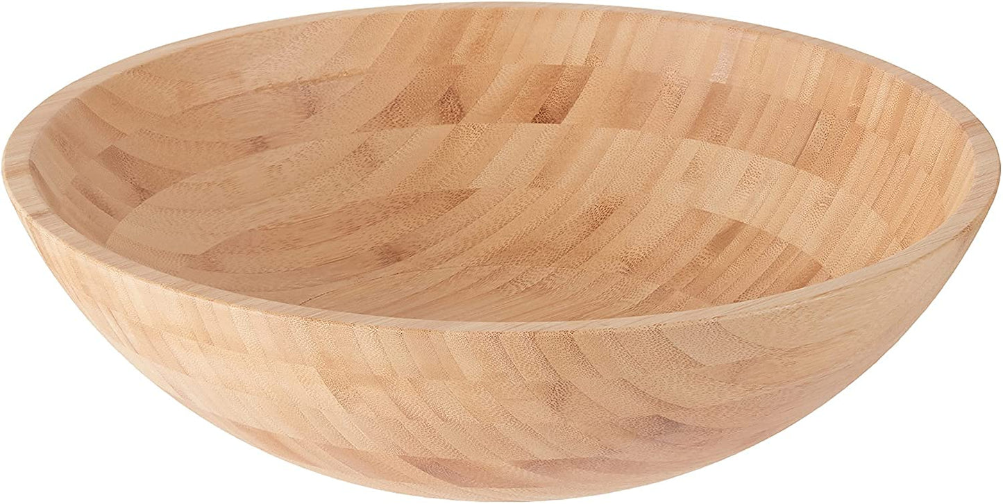 Lipper International Bamboo Wood Salad Bowls with Server Utensils, 7-Piece Set, Assorted Sizes