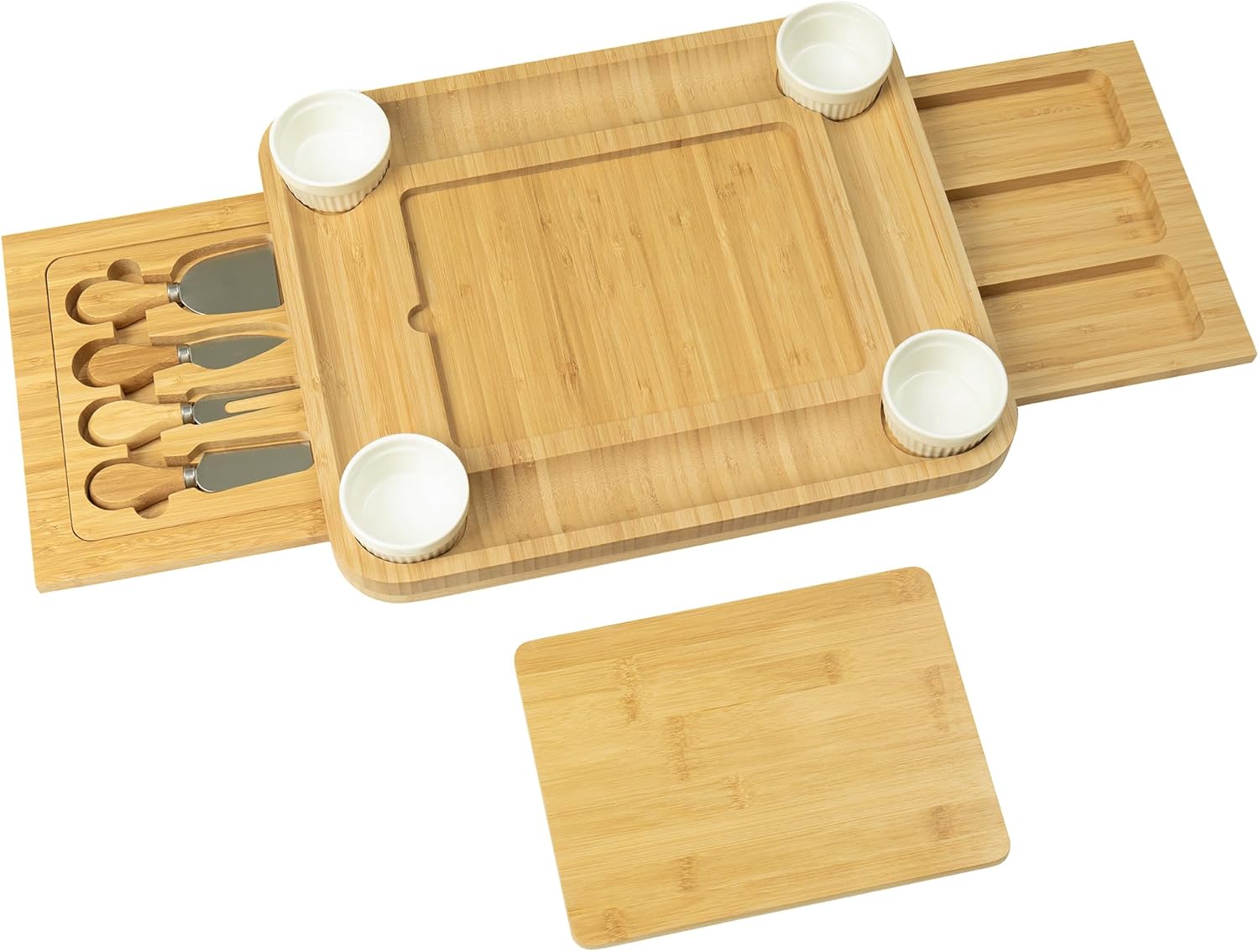 Charcuterie Boards Set Bamboo Cheese Board Unique Mothers Day Gifts for Mom House Warming New Home, Wedding Gifts for Couple, Bridal Shower Gift
