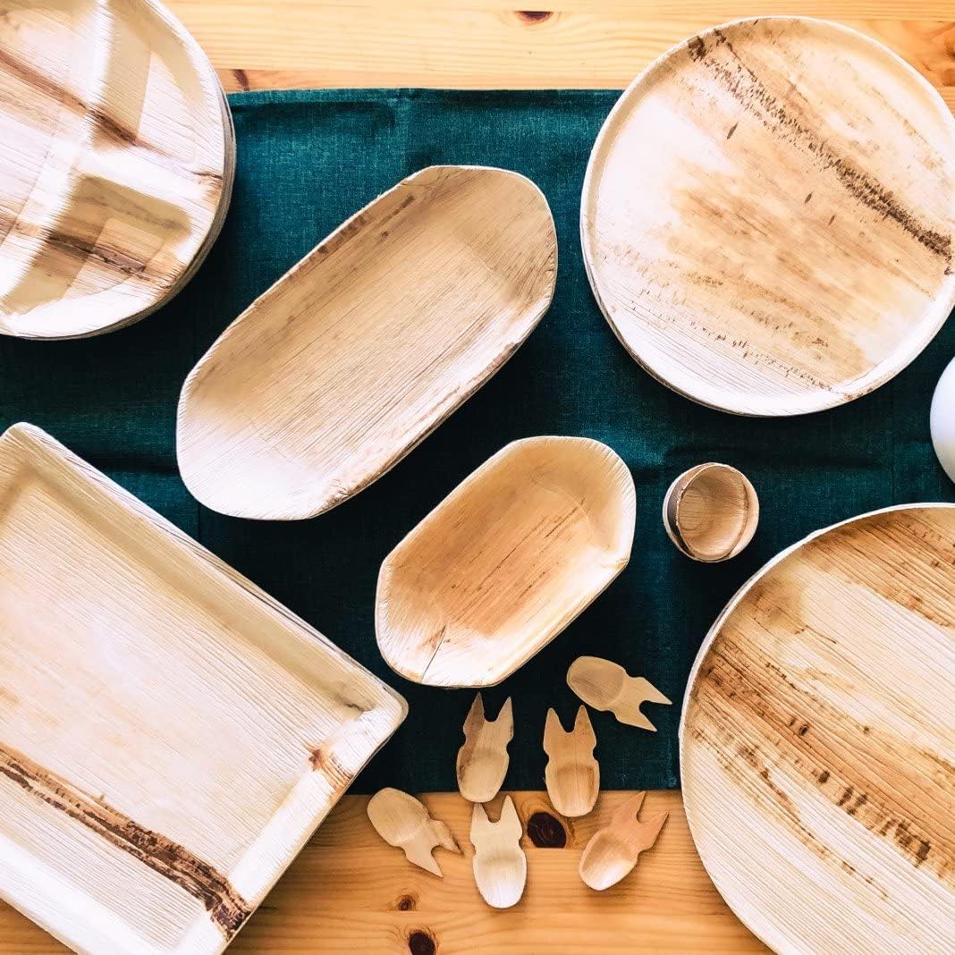 Mini Palm Leaf Dip Bowls - 2.5 Inch 100 Pack Sauce Cups - Same as Small Bamboo Bowls for Sauces - Eco Friendly, Disposable, Compostable and Biodegradable - Mini 1.5 oz Ramekins