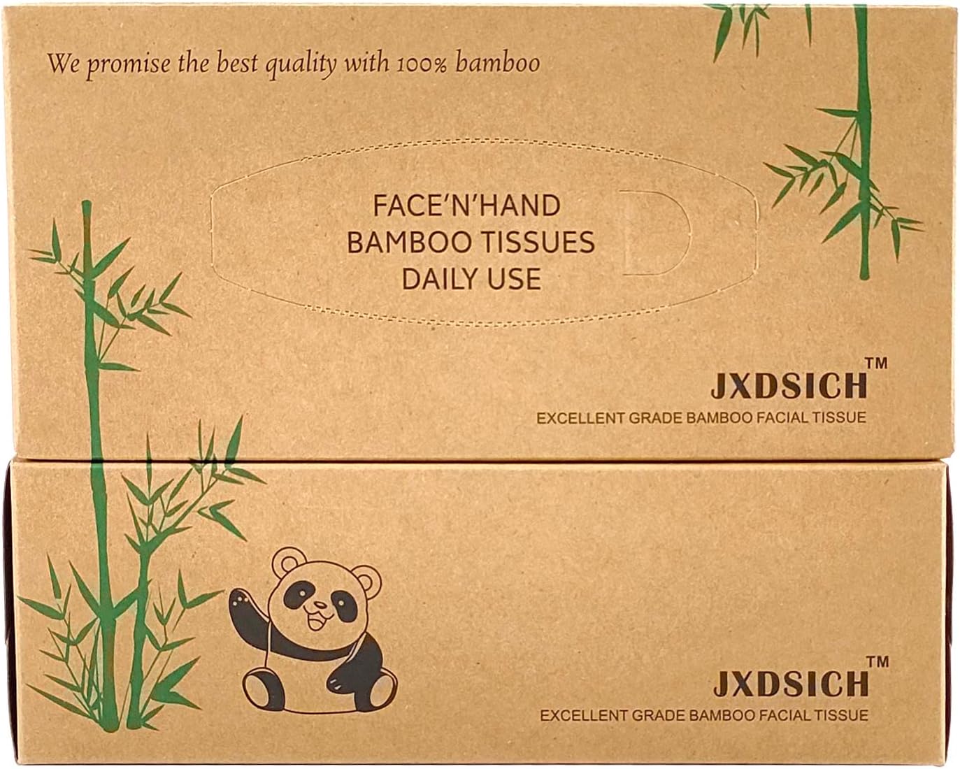 Bamboo Facial Tissues,soft nature bamboo facial tissue,100% virgin bamboo,Bulk carton of 8 boxes (100 Tissues per boxes,800 Tissues Total) | kraft paper Box, 3 Ply tissues