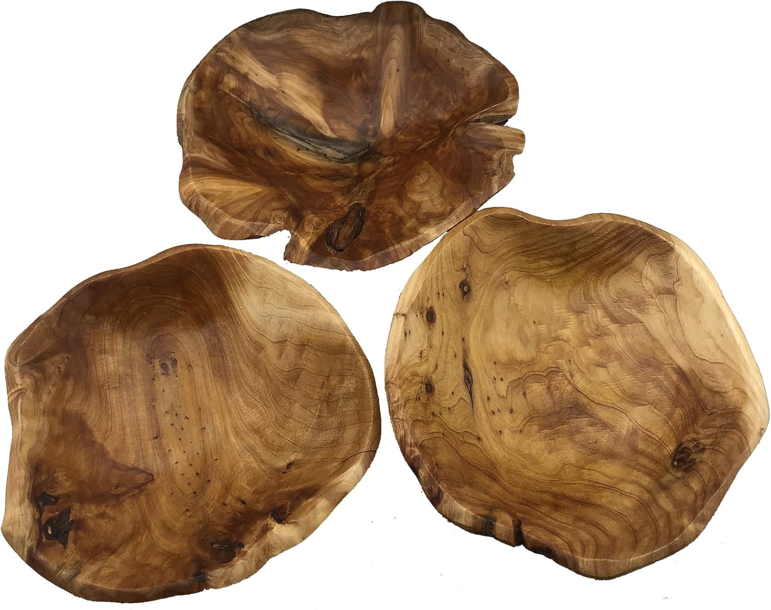 Wooden Bowl(10-12In),Handmade Natural Root Carving Bowl Fruit Salad Bowl