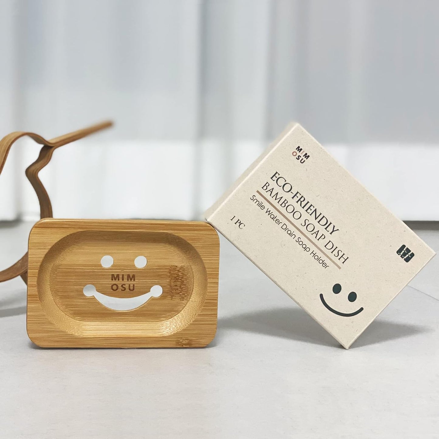 Mimosu Bamboo Soap Dish with Drain - Wooden Holder for Shampoo Bars, Eco-Friendly Bathroom Tray, Zero Waste