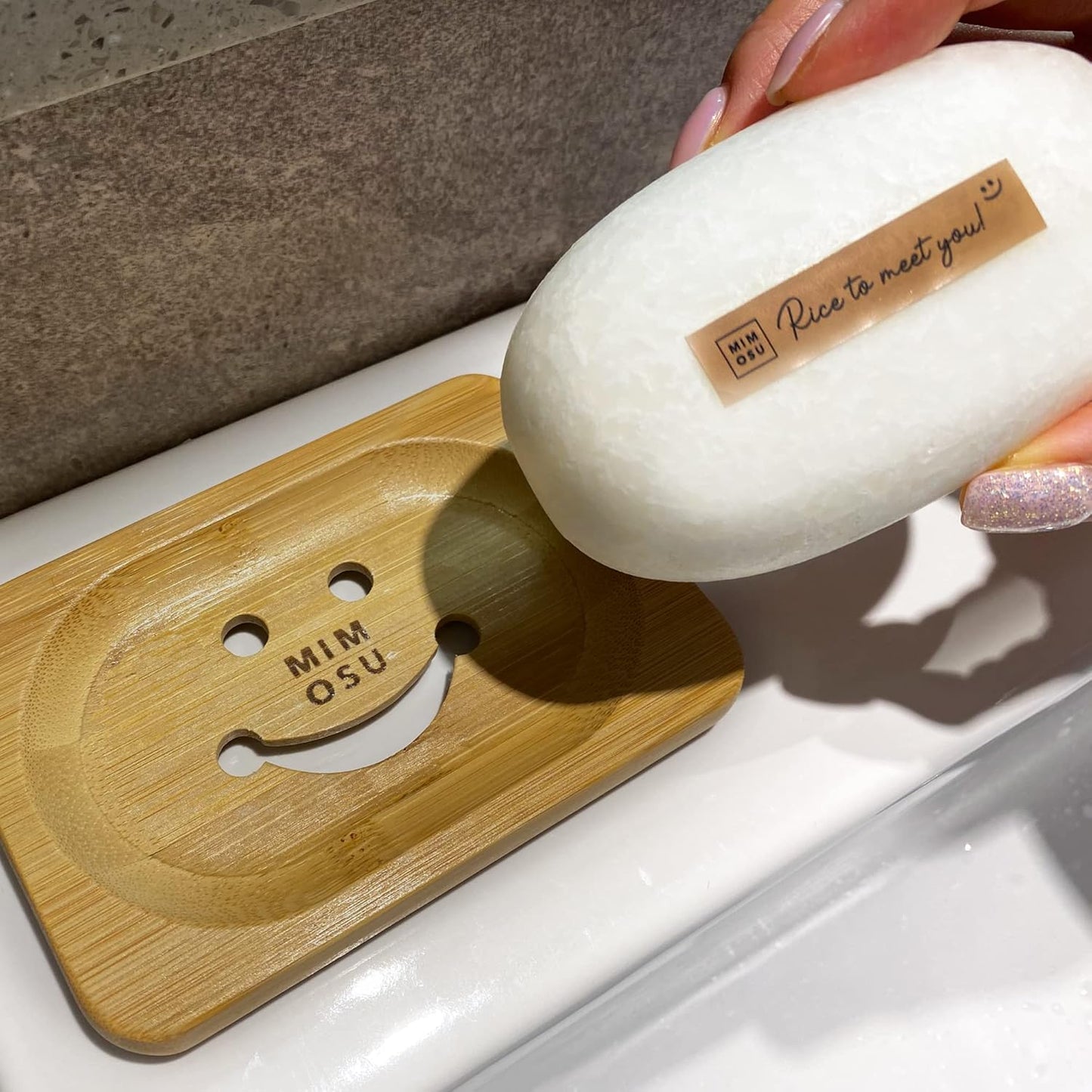 Mimosu Bamboo Soap Dish with Drain - Wooden Holder for Shampoo Bars, Eco-Friendly Bathroom Tray, Zero Waste
