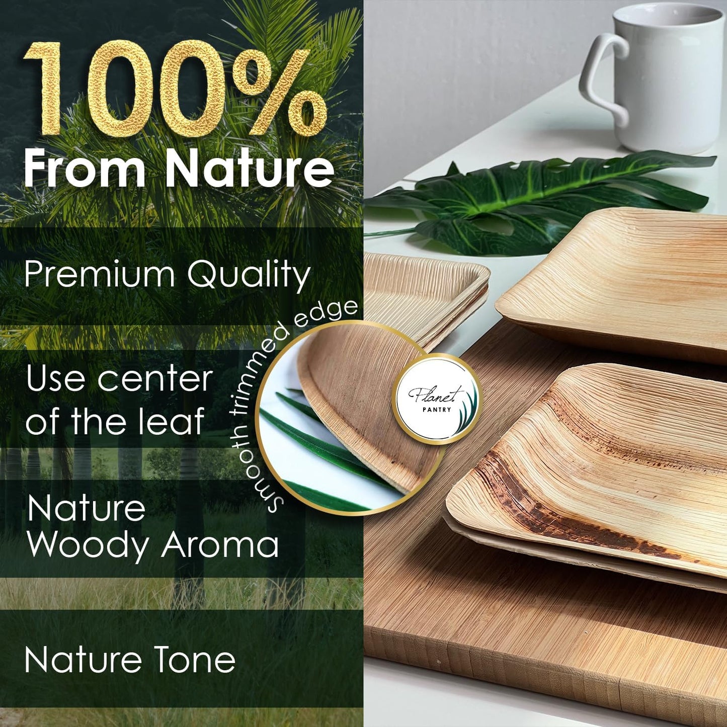 Disposable Palm leaf Cutlery Wooden Bamboo-Like Paper and Plastic Alternative Eco-Friendly for Food, Party, Buffet (5" Soup Spoon, 25)