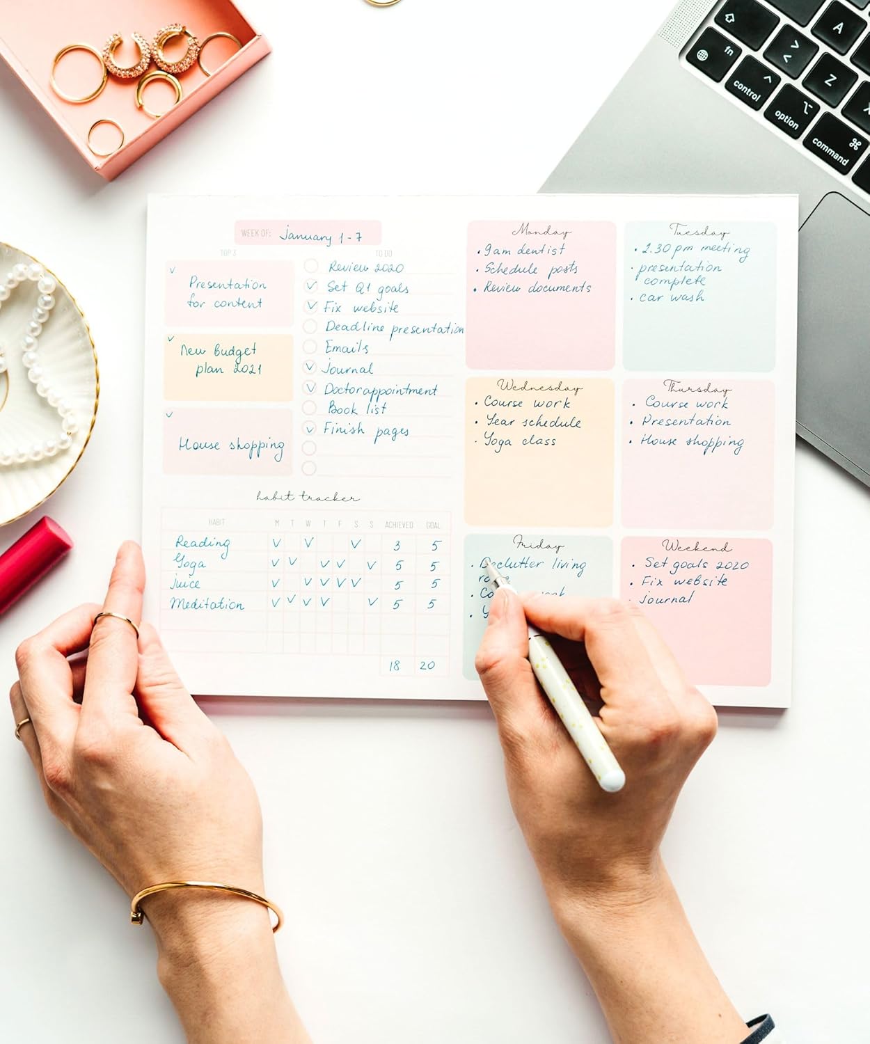 Weekly Planner Notepad Tear off – 52 Undated Weekly Sheets Daily to Do List Notepad, Habit Tracker, Academic Planner Notebook, Daily Work Planner- Full Year Productivity Planner Weekly to Do List Pad