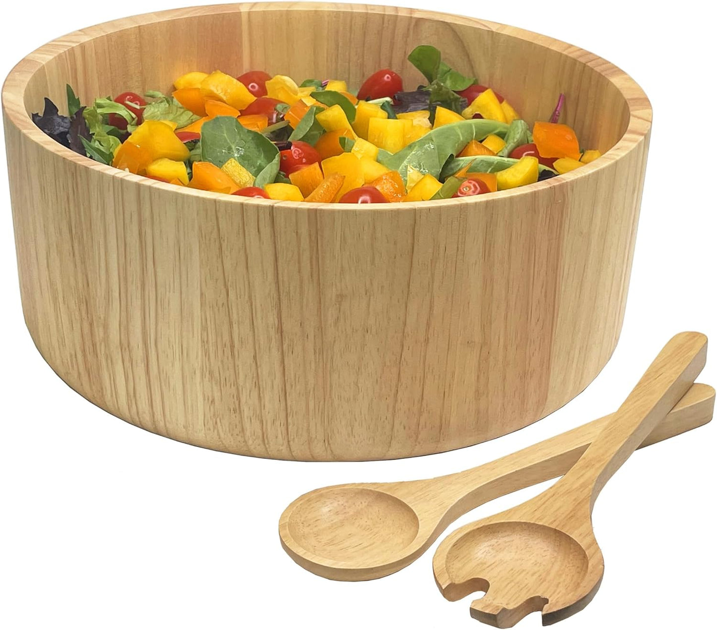 Woodard & Charles Set of 4 Acacia Wood Large Individual Salad Bowls, Snack Serving Bowls, 6 1/2" X 2 1/2"