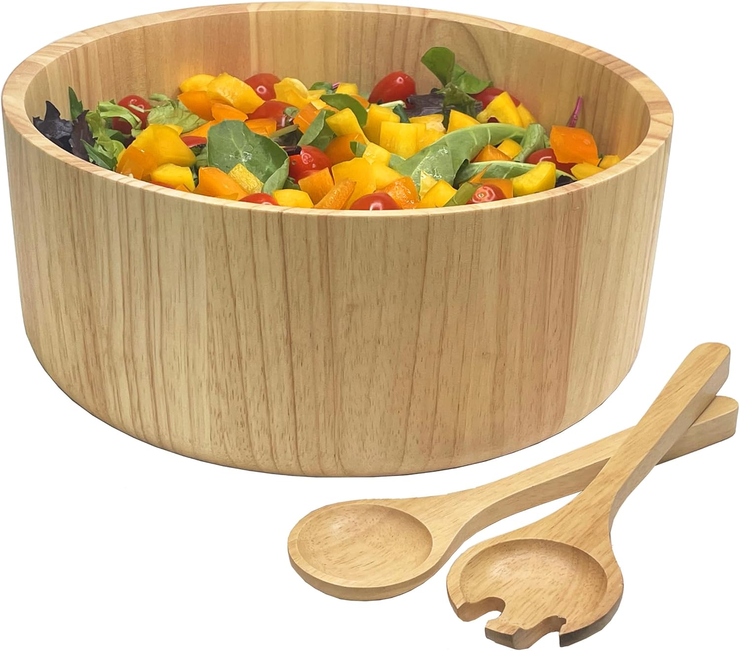 Woodard & Charles Set of 4 Acacia Wood Large Individual Salad Bowls, Snack Serving Bowls, 6 1/2" X 2 1/2"