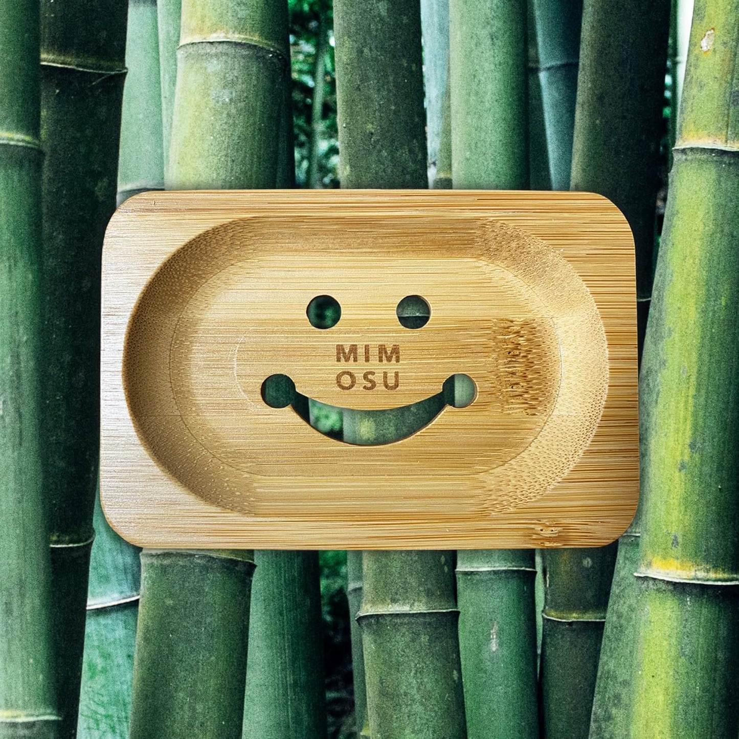 Mimosu Bamboo Soap Dish with Drain - Wooden Holder for Shampoo Bars, Eco-Friendly Bathroom Tray, Zero Waste