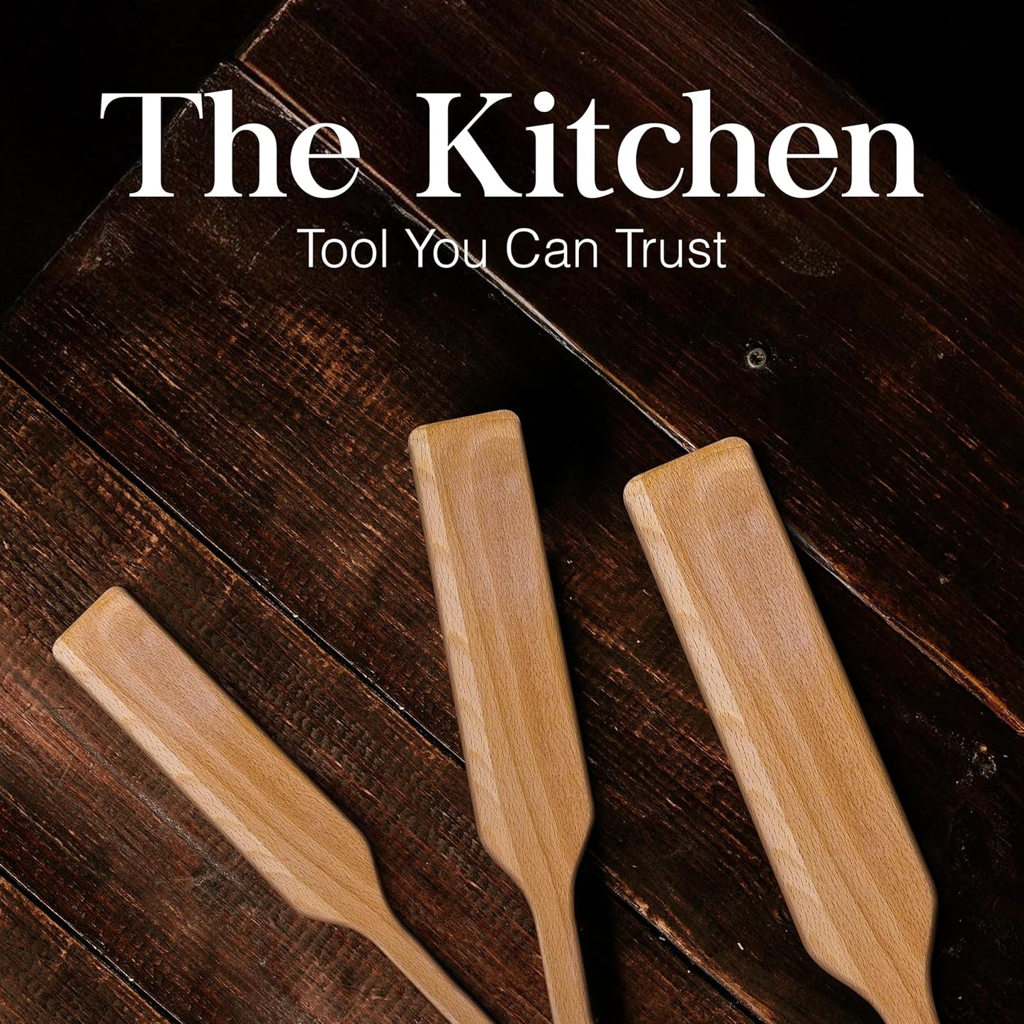 Flat Wooden Spatula for Cooking - 24" Long Wooden Stirring Paddle for Cooking, Mixing, Brewing in Big Stock Pots, Hand-Held Beech Wood Pot Stirrer Wooden Spoon for Kitchen