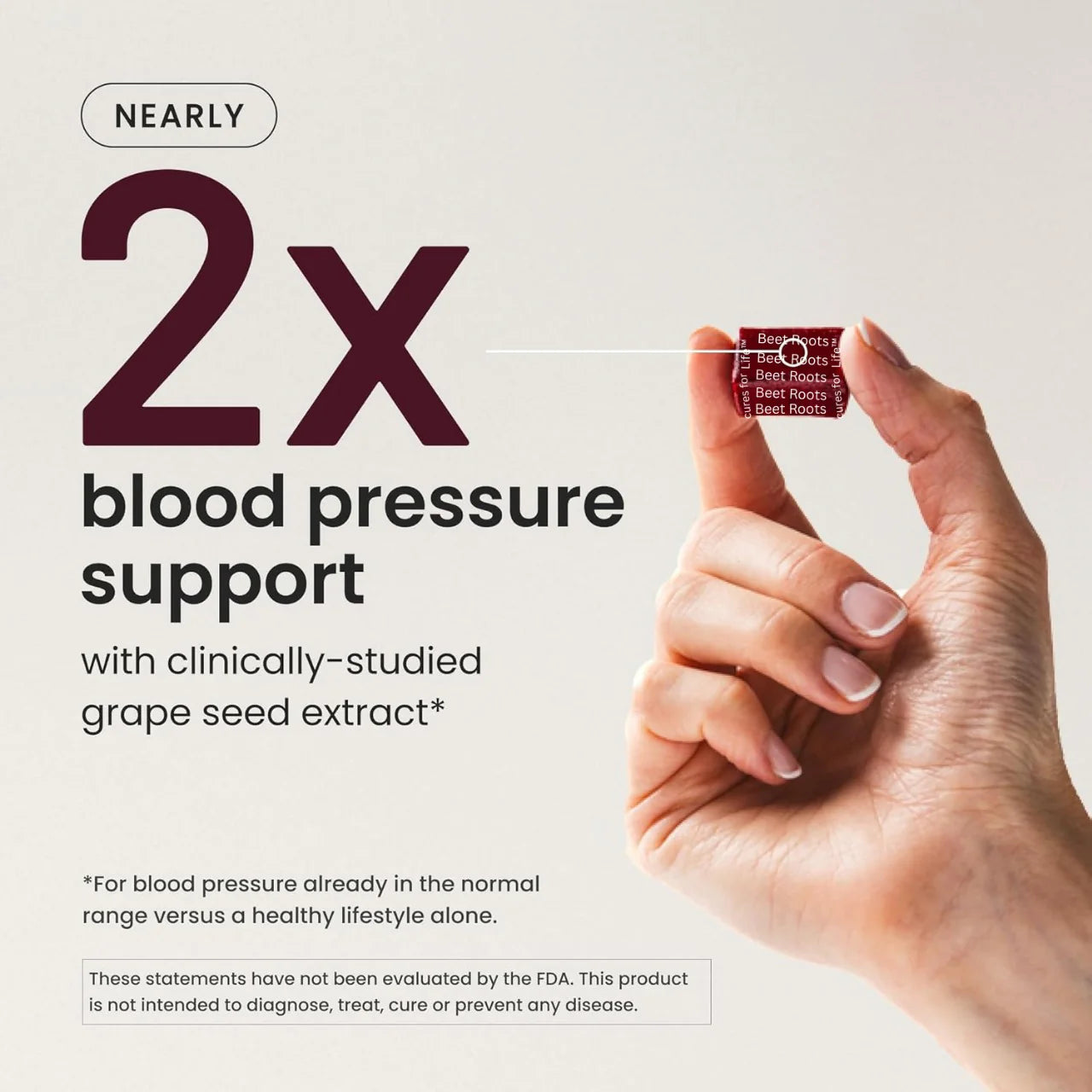 Beet Roots – Blood Pressure Support Chews | Pomegranate Berry Flavor | 60 Chews