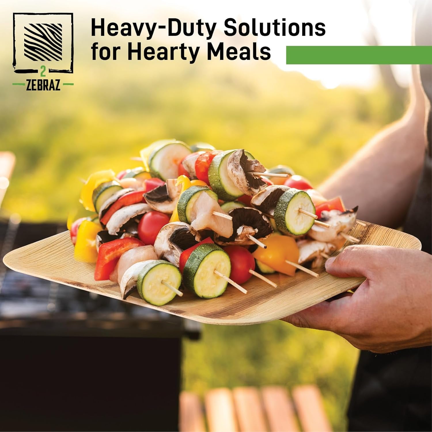 Premium Palm Leaf Disposable Plates – 50Pc Square Set: 25Pc 10” and 25Pc 7”, Heavy-Duty, Microwave Safe, Natural Alternative to Plastic, Ideal for Parties, Weddings, Events, and Everyday Use