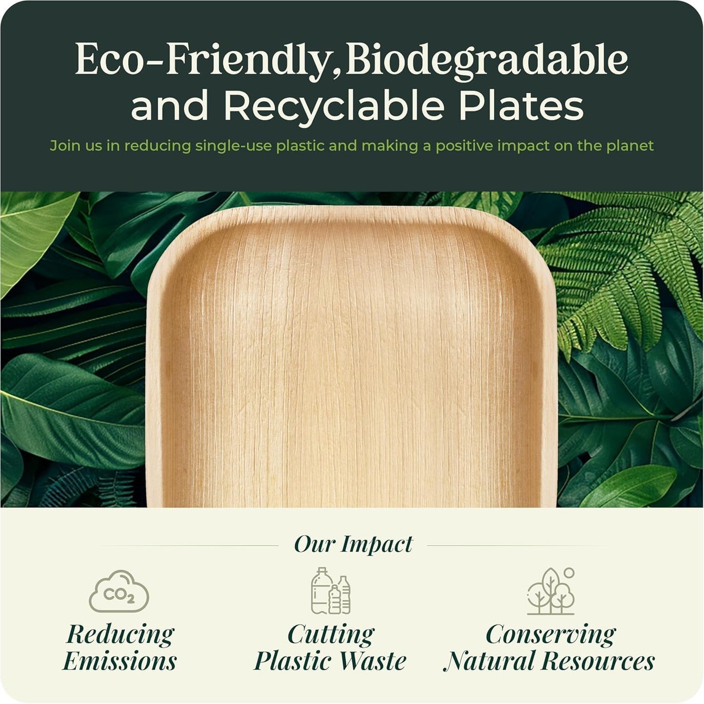 Palm Leaf Plates 4 Inch Bamboo Plate Disposable 100 Pack Small Dessert and Appetizer Square Party Plates Biodegradable Compostable Cocktail Better than Paper Plate by Koalalove