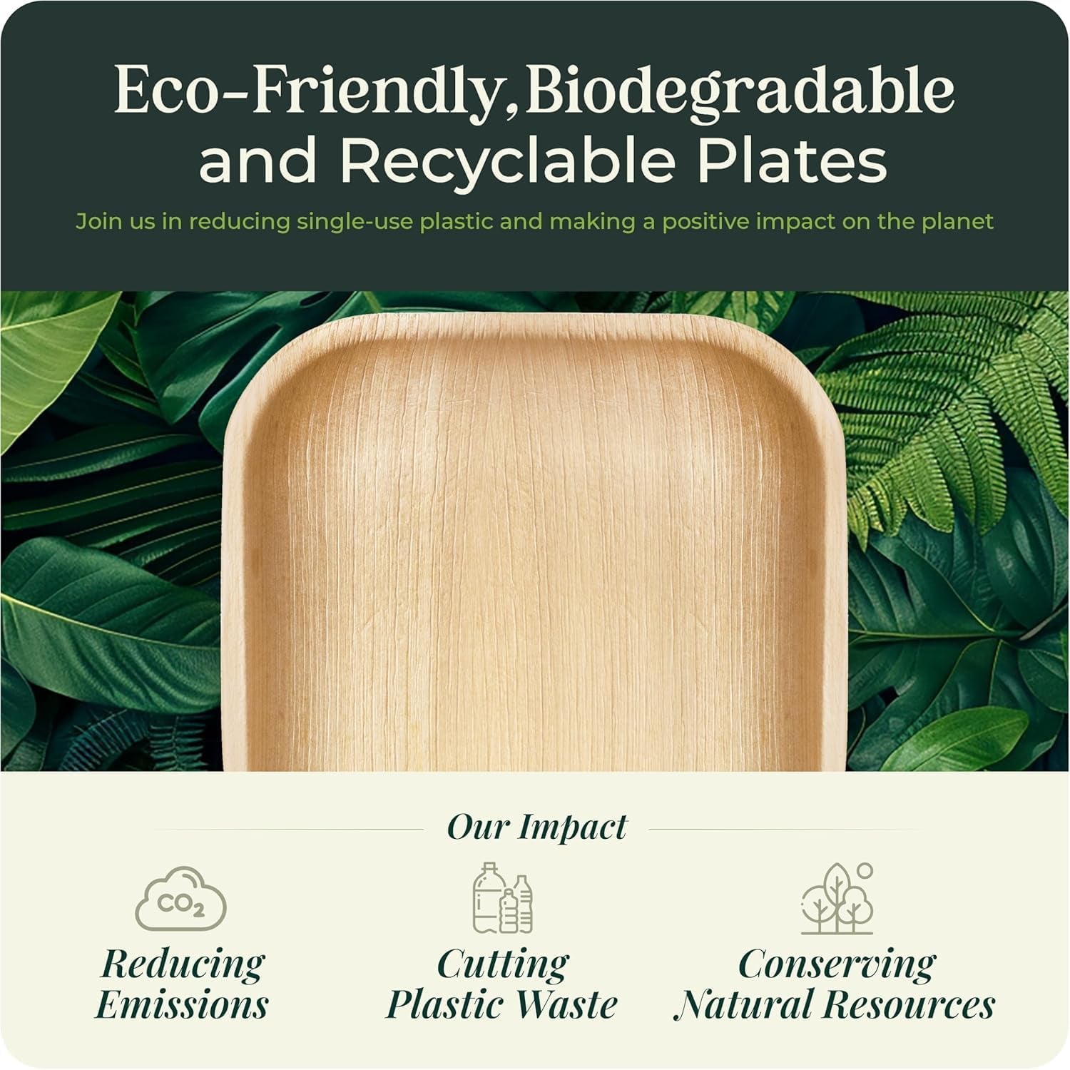 Palm Leaf Plates 4 Inch Bamboo Plate Disposable 100 Pack Small Dessert and Appetizer Square Party Plates Biodegradable Compostable Cocktail Better than Paper Plate by Koalalove