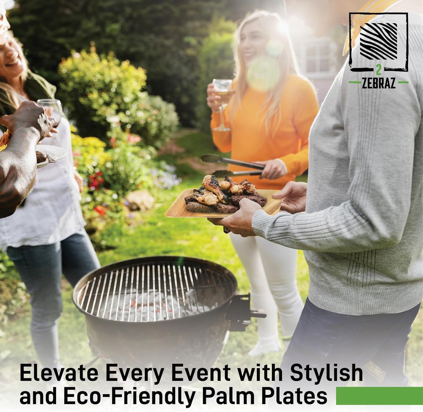 Premium Palm Leaf Disposable Plates – 50Pc Square Set: 25Pc 10” and 25Pc 7”, Heavy-Duty, Microwave Safe, Natural Alternative to Plastic, Ideal for Parties, Weddings, Events, and Everyday Use