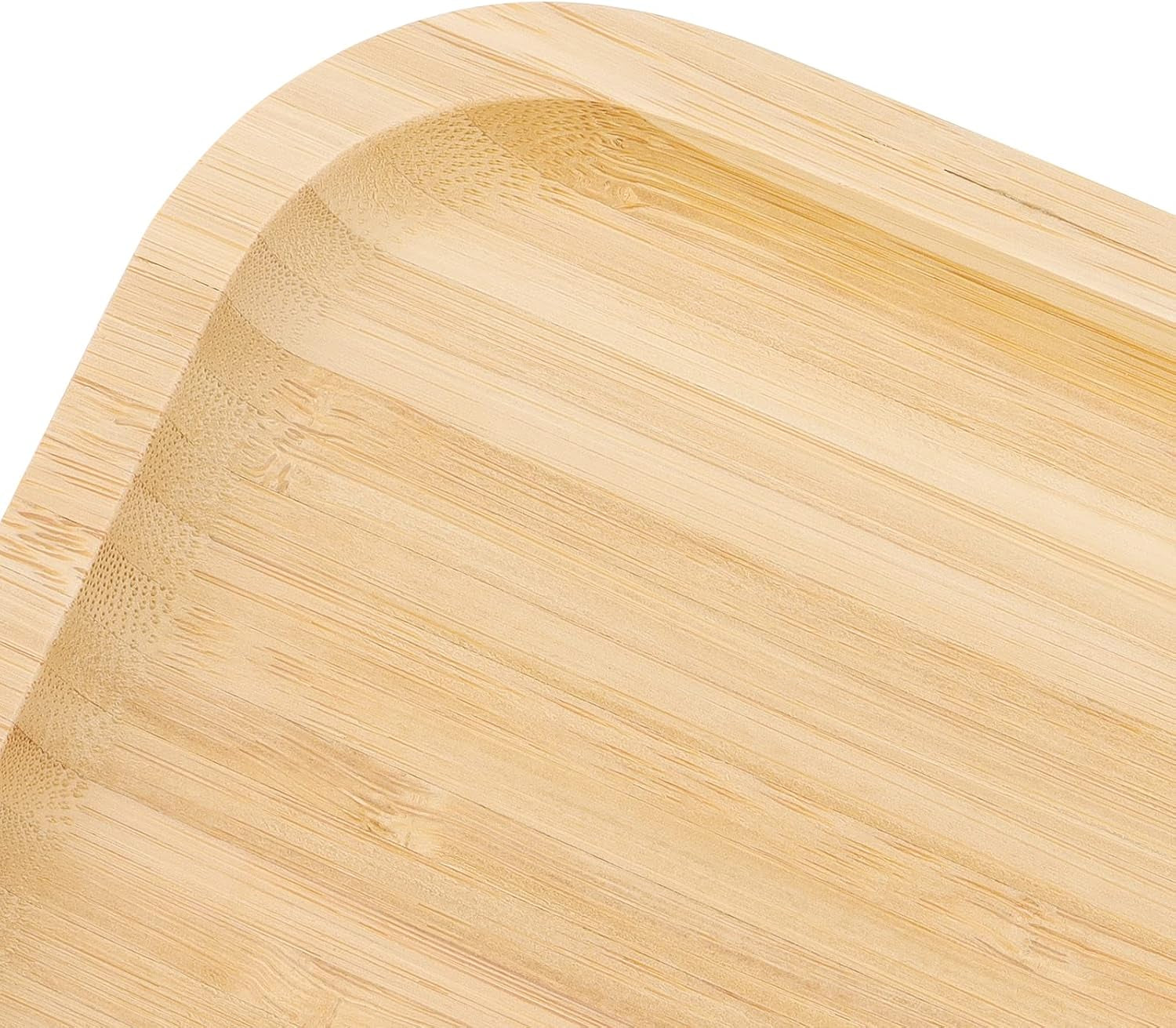 JOIKIT 3 Pack 8 Inch Bamboo Platter, Fine Polished Sqaure Wood Dinner Plates Bamboo Serving Tray for Holding Fruit, Bread, Cheese, Nut, Coffee, Tea, Plant Saucer