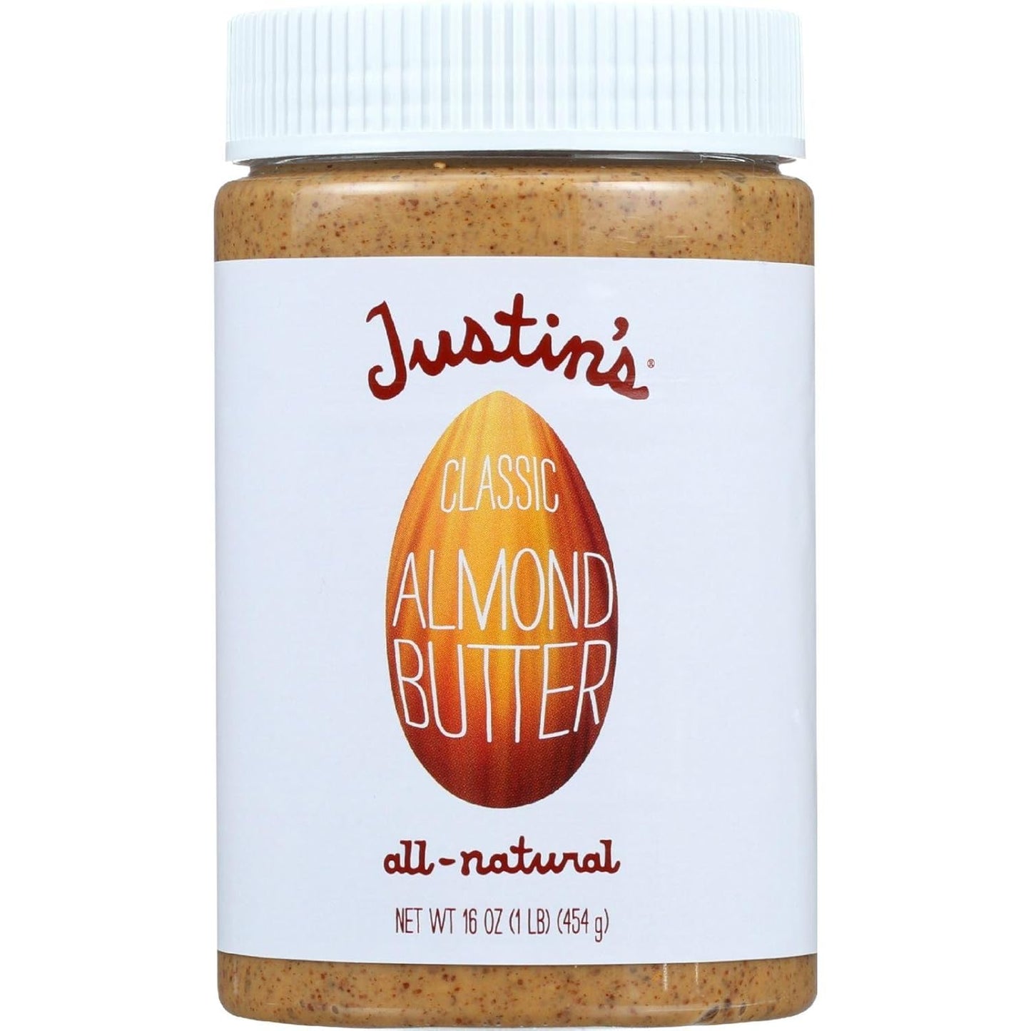 Justin'S Chocolate Hazelnut and Almond Butter, Organic Cocoa, No Stir, Gluten-Free, Responsibly Sourced, 16 Ounce (Pack of 1)