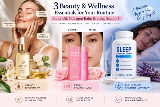 3 Beauty & Wellness Essentials for Your Routine: Body Oil, Collagen Balm & Sleep Support