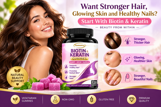 Biotin & Keratin for Stronger Hair, Glowing Skin & Healthy Nails