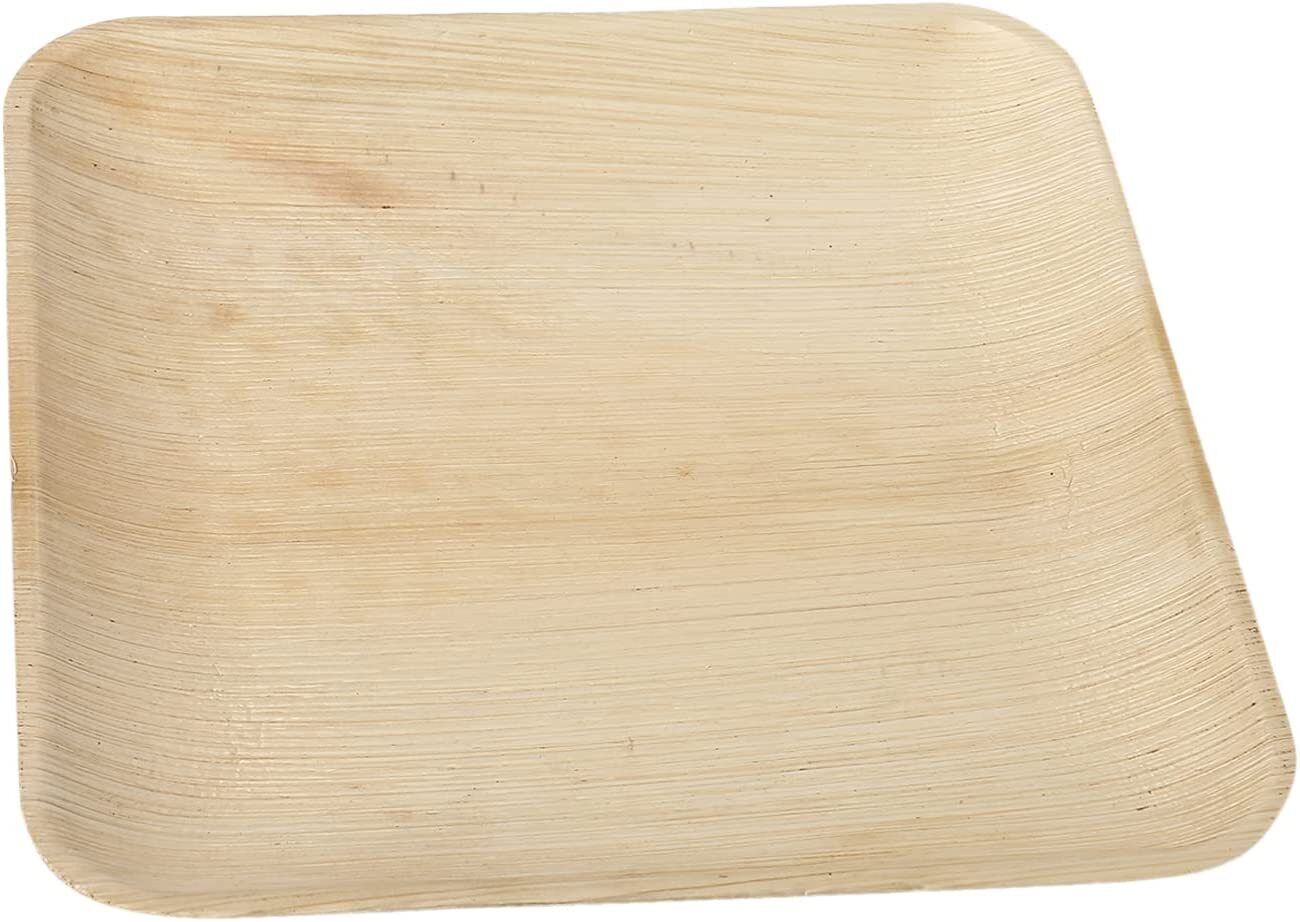 Palm Leaf Plates Bamboo Paper Plates Disposable 6 Inch 100 Bulk by Ecovib.