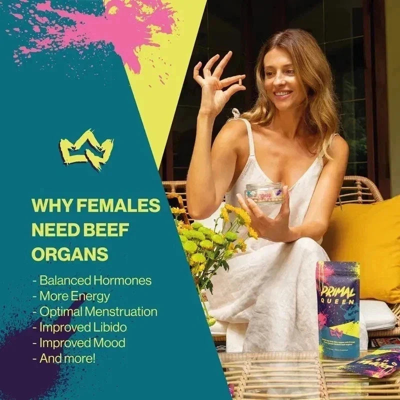 Beef Organ Supplement for Women | Primal Queen 60 Capsules 1 Month Supply