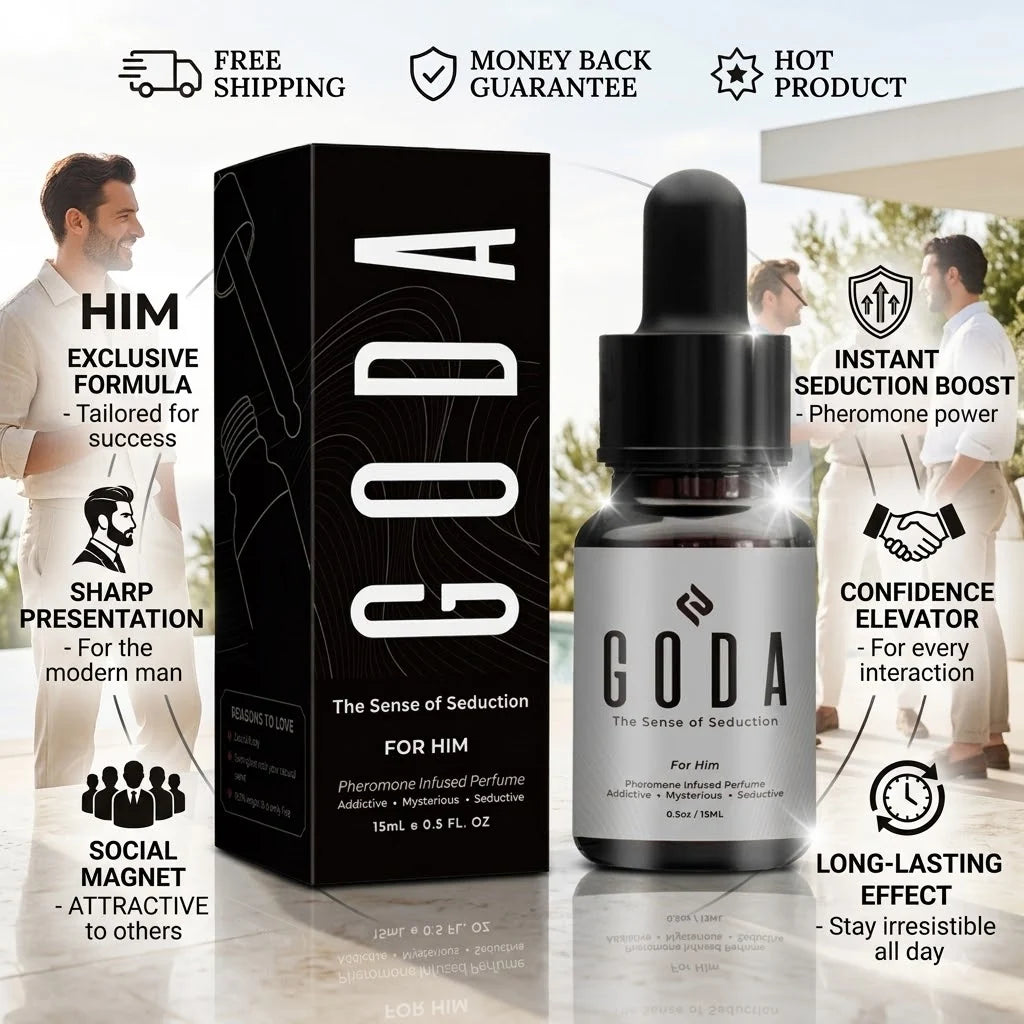 GODA For Him pheromone perfume for men 15ml bottle with long-lasting fragrance and confidence-focused design