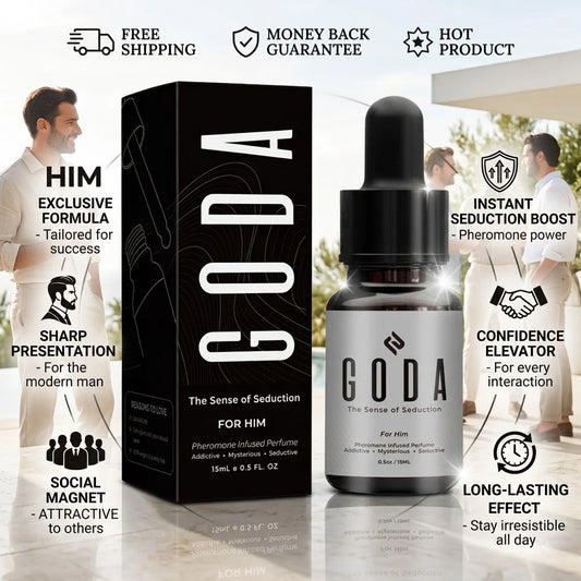 GODA For Him pheromone perfume for men 15ml bottle with long-lasting fragrance and confidence-focused design