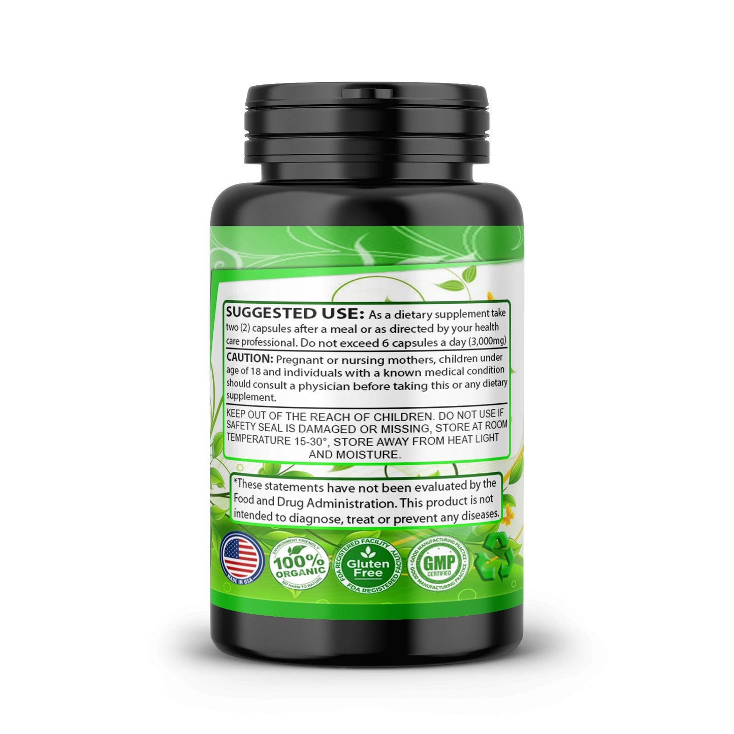 Moringa Oleifera Organic Leaf Extract 10,000mg Serving 100% Pure Capsules 60 CT